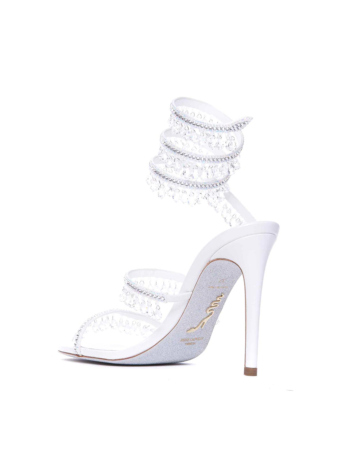 René Caovilla Chandelier 105mm Crystal-embellished Sandals In White