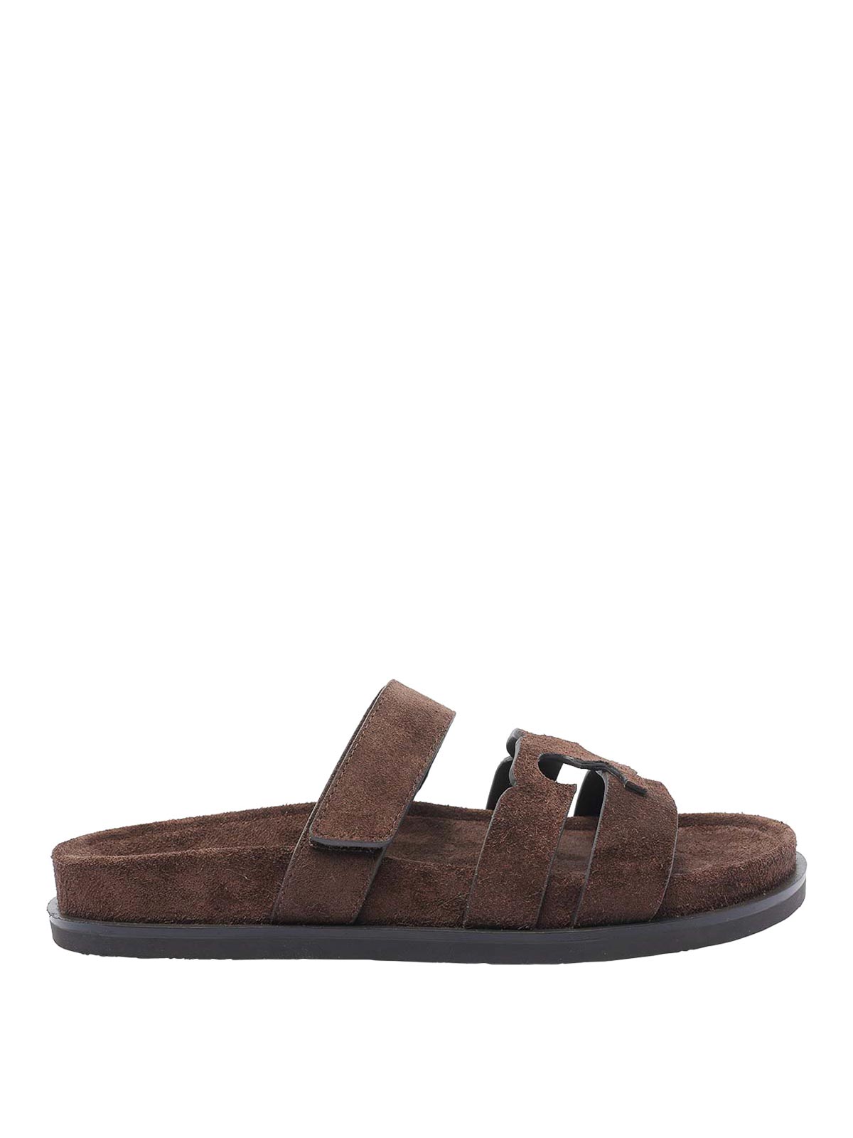 Tory Burch Dark Brown Ines Sport Slide Sandals In Brown