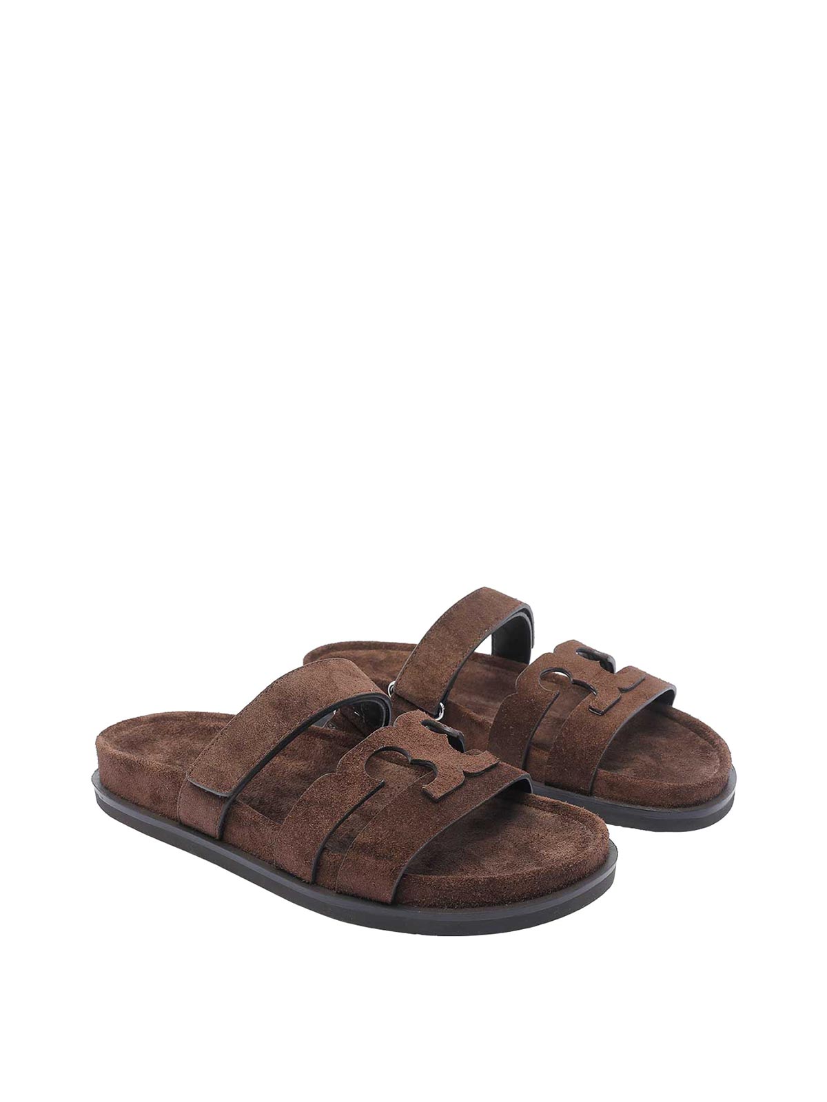 Tory Burch Dark Brown Ines Sport Slide Sandals In Brown