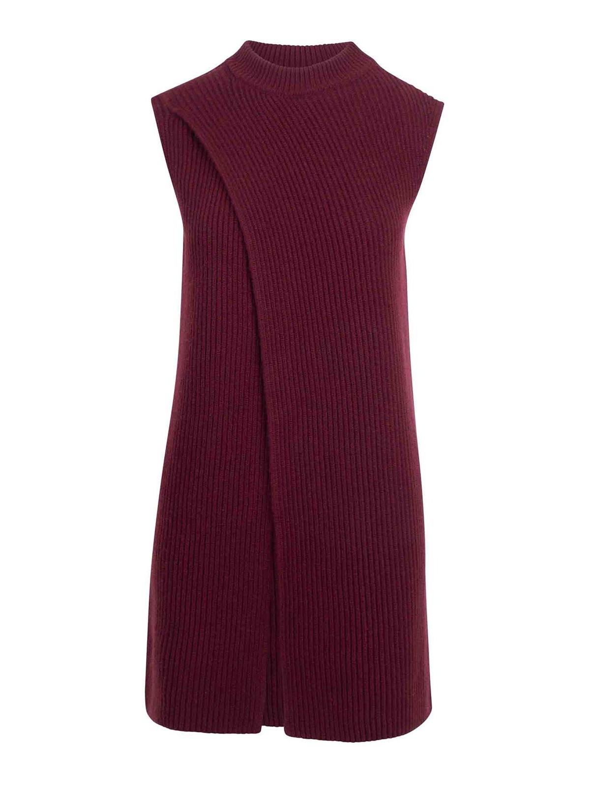 Jil Sander Sleeveless Knitted Vest In Purple