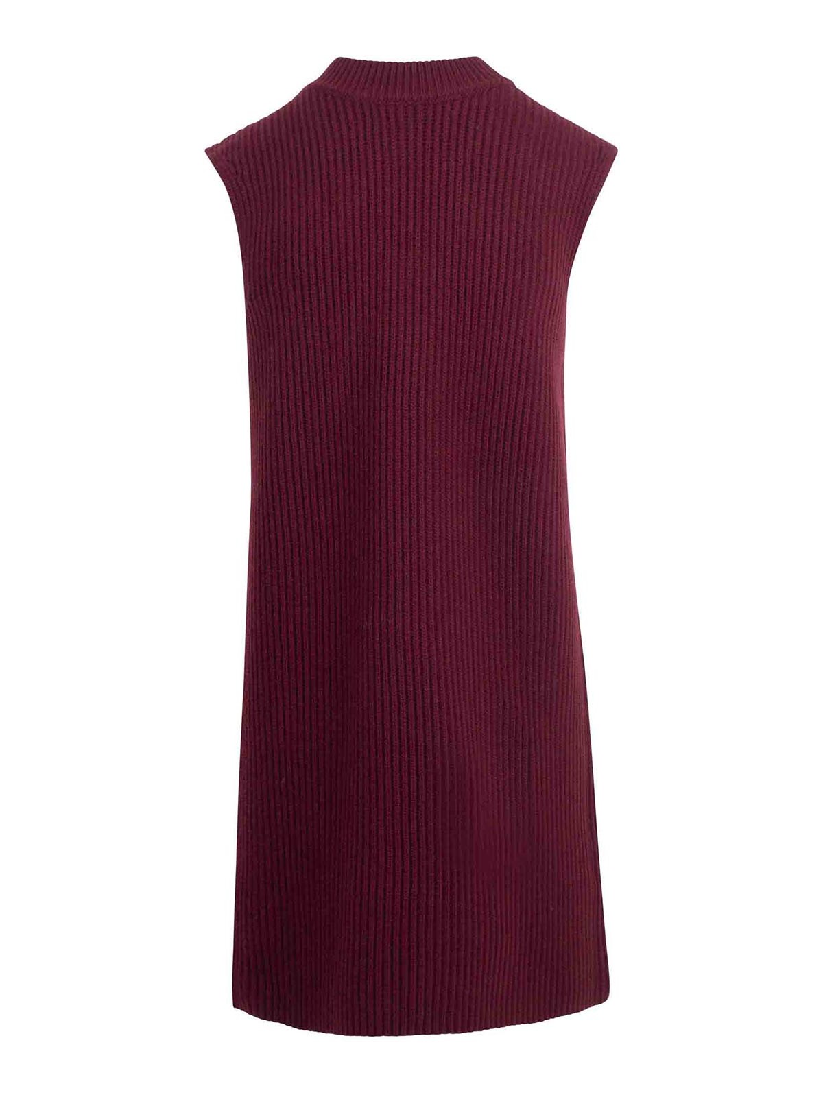 Jil Sander Sleeveless Knitted Vest In Purple