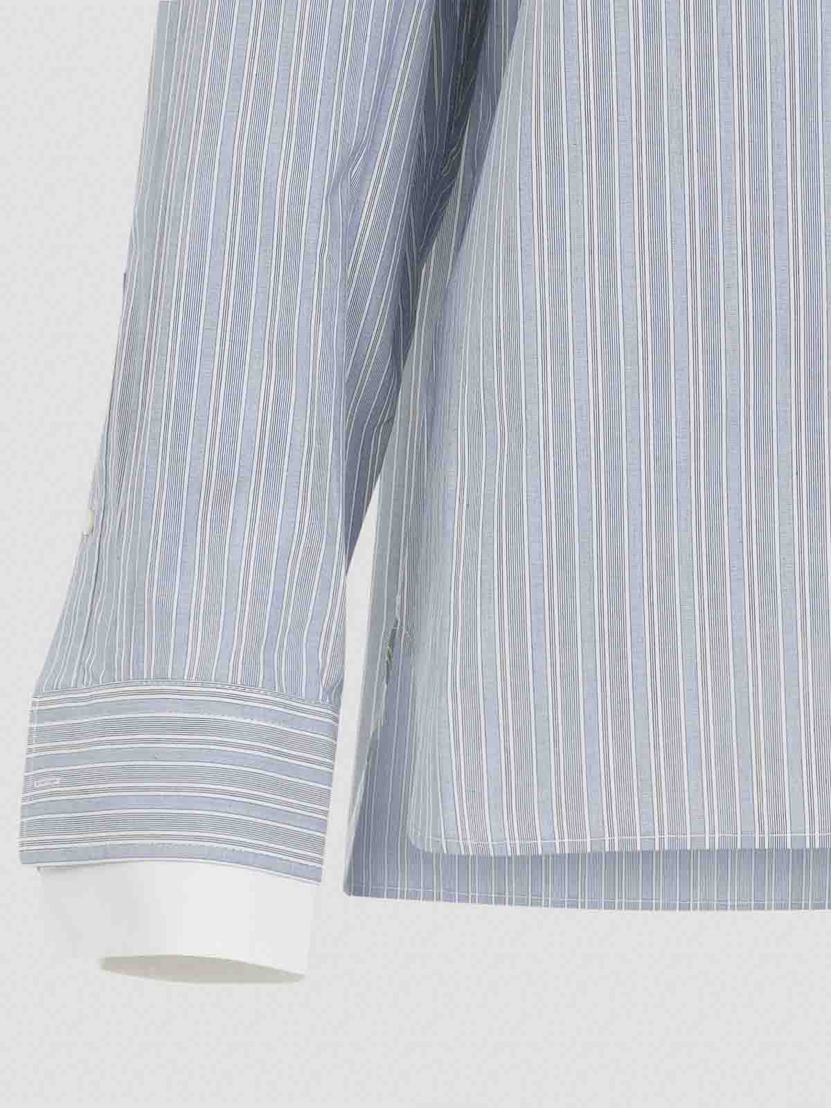 Acne Studios Womens Blue White Layered Striped Cotton-poplin Shirt In Blue