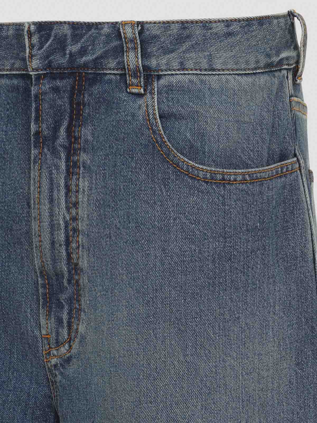 Alaïa Twisted Stitch Wide-leg Jeans In Blue