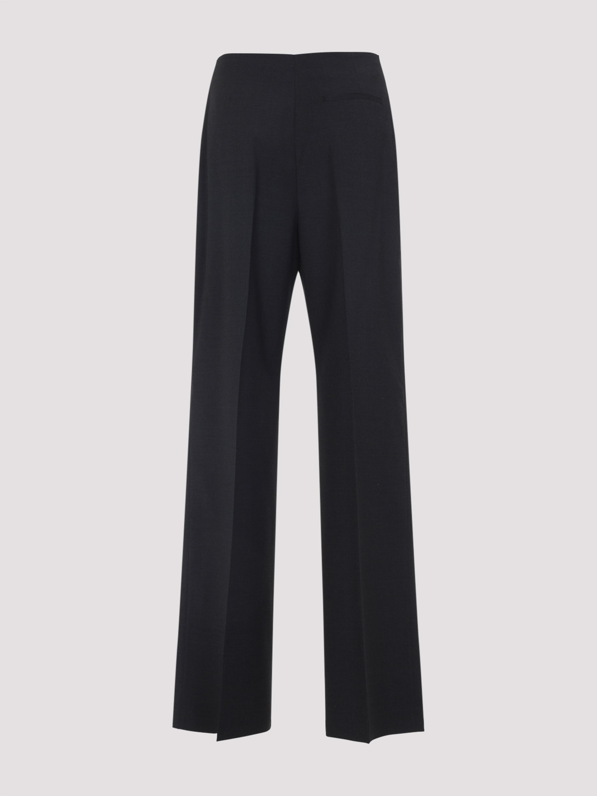 Alberta Ferretti Tailored Grey Trousers With Straight-leg Cut And Subtle Texture In Black
