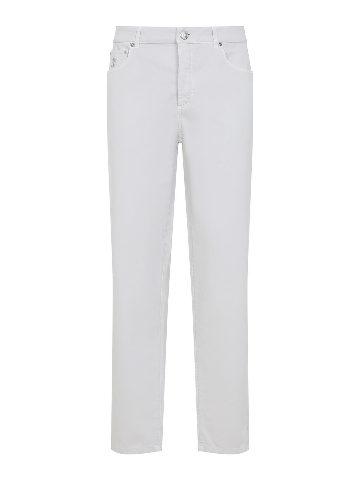 Brunello Cucinelli Beige Bull Trousers In White