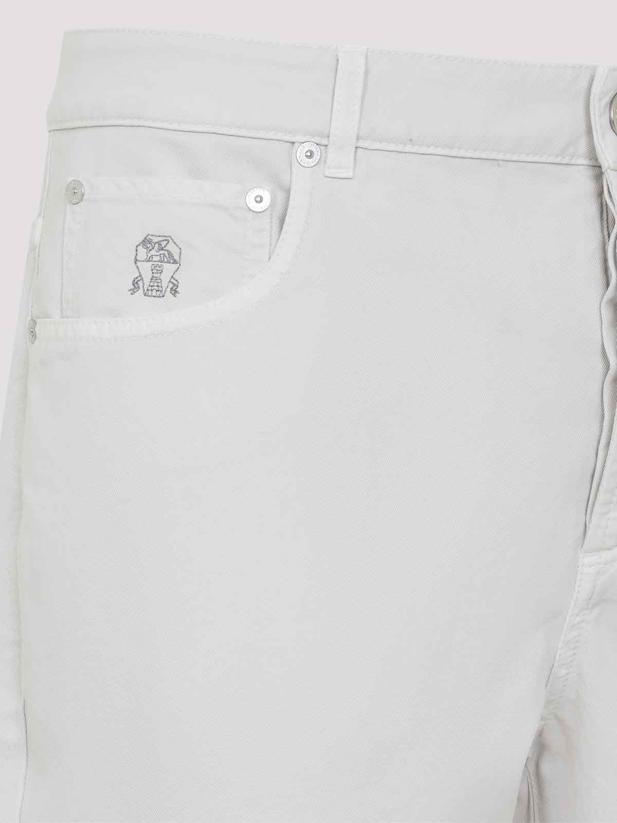 Brunello Cucinelli Beige Bull Trousers In White