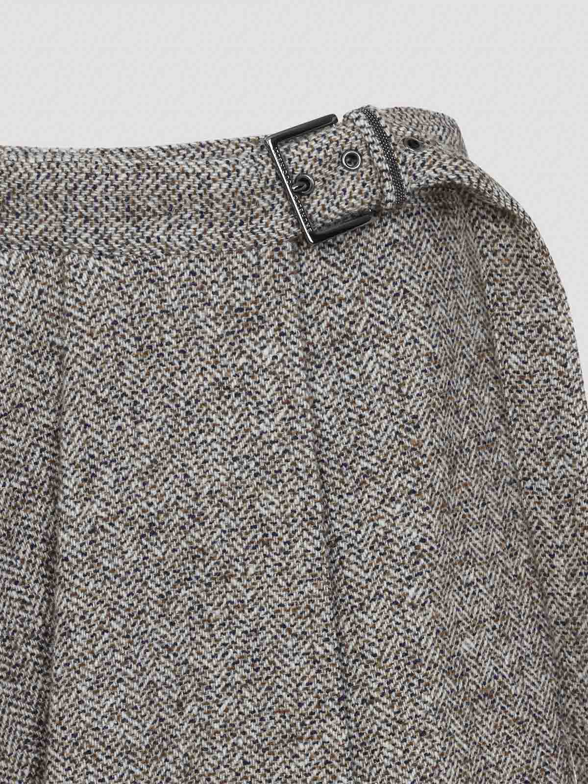Brunello Cucinelli Kilt Skirt In Brown