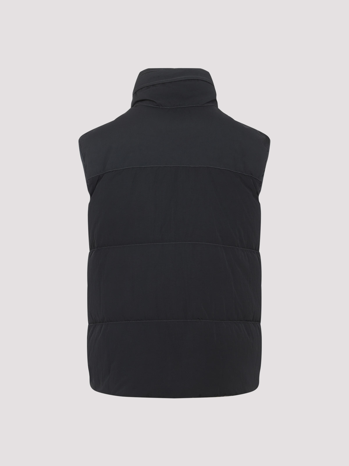 C.p. Company Grey Sleeveless Padded Vest In Black
