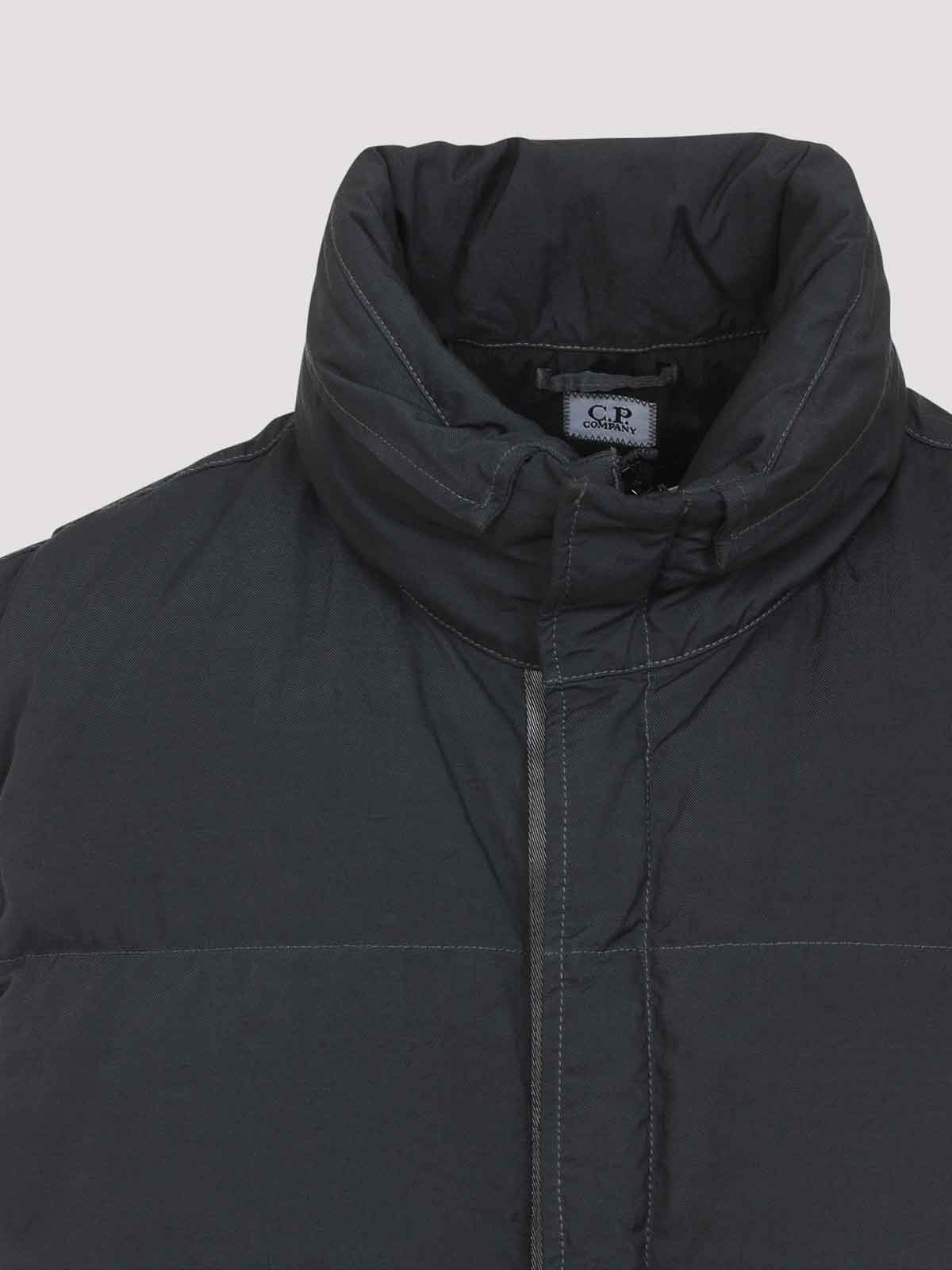C.p. Company Grey Sleeveless Padded Vest In Black