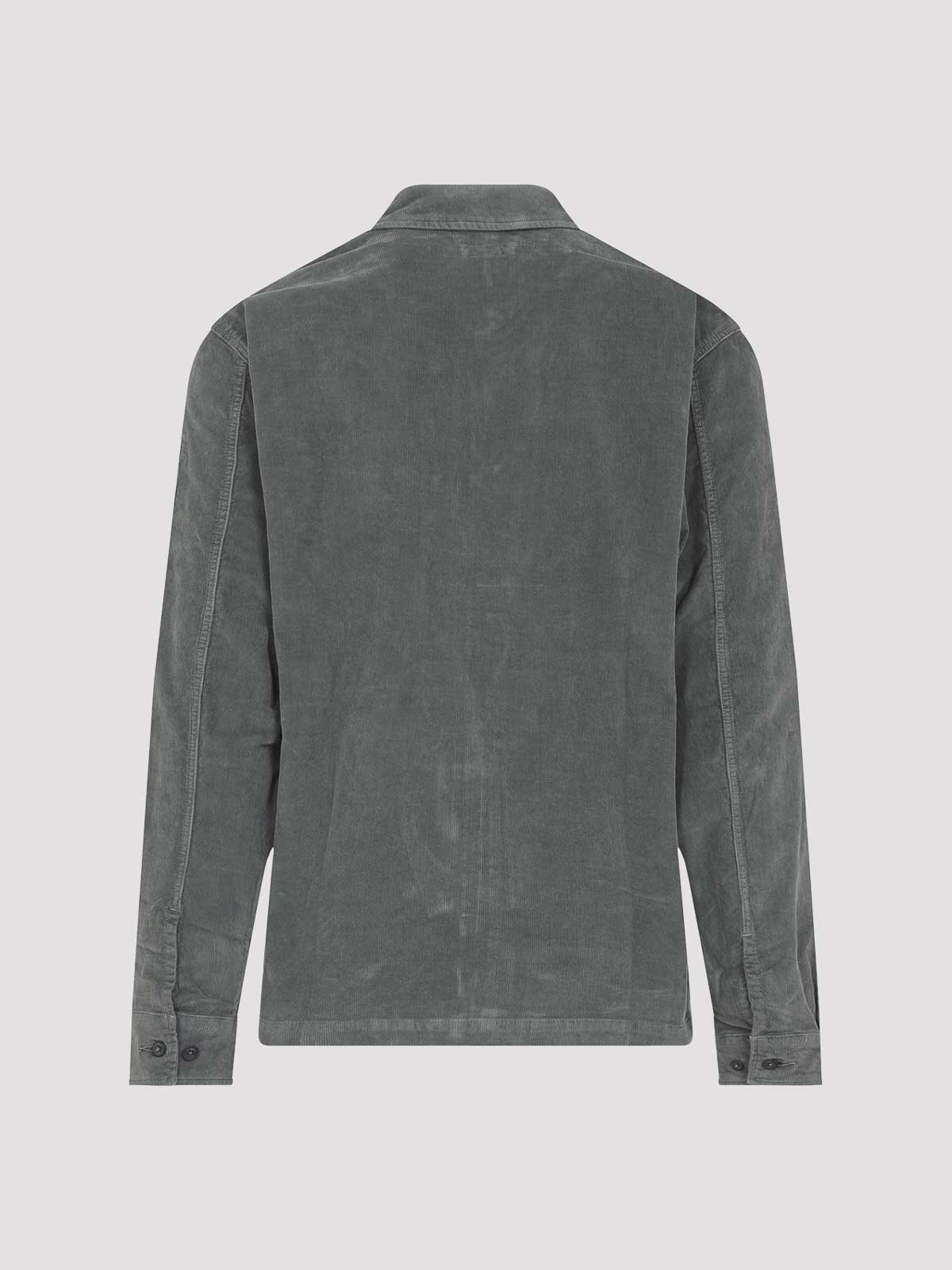 C.p. Company Corduroy Overshirt With Long Sleeves And Pockets In Gray