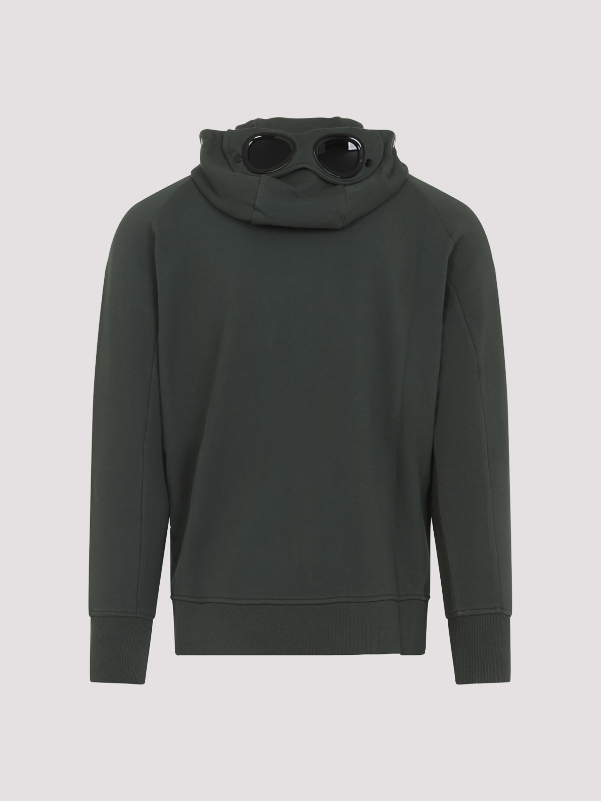 C.p. Company Goggle Hooded Sweatshirt With Zippered Pockets In Gray