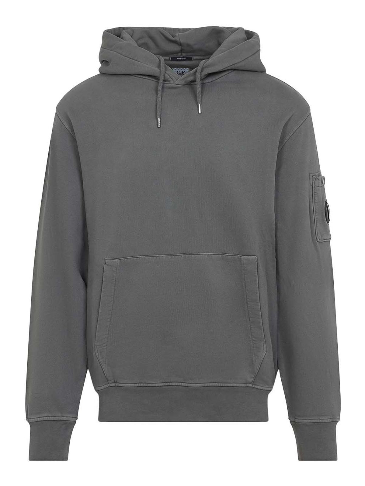 C.p. Company C.p.company Hoodie With Lens Detail In Gray