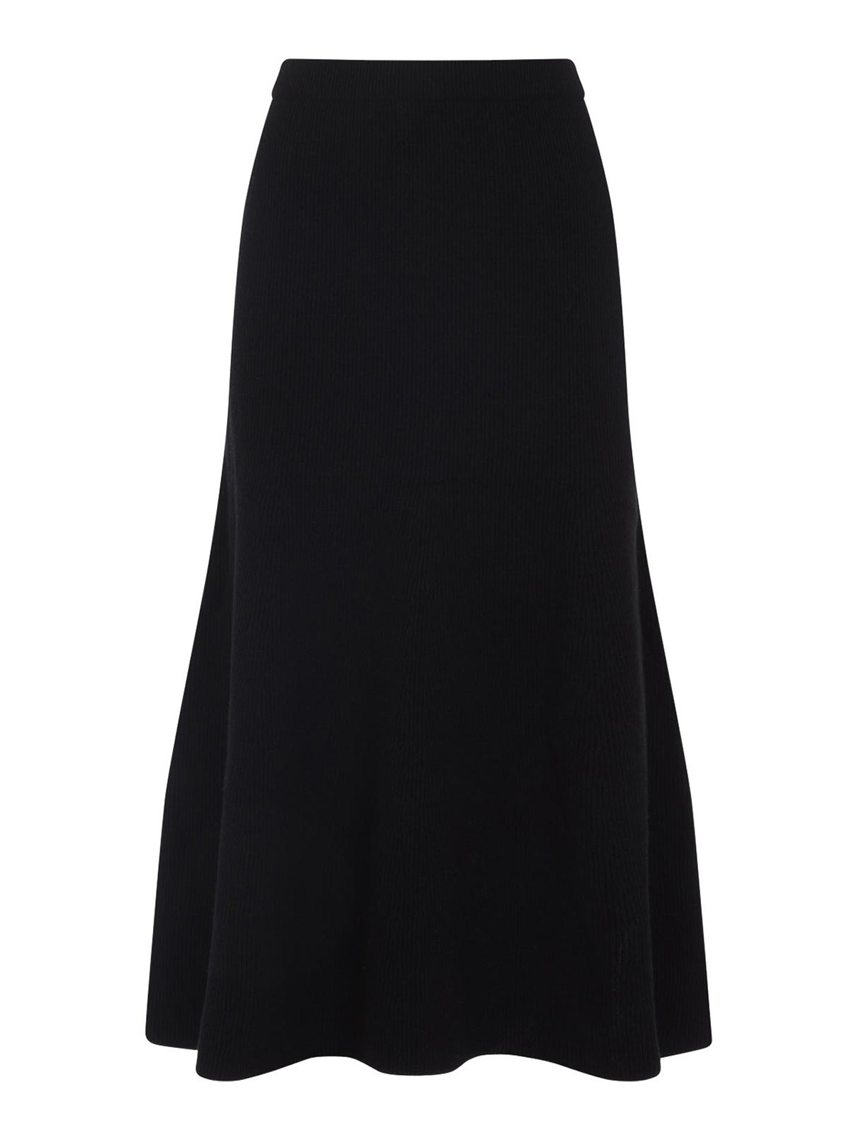 Fabiana Filippi Flared High-waisted Wool Silk Cashmere Skirt In Black
