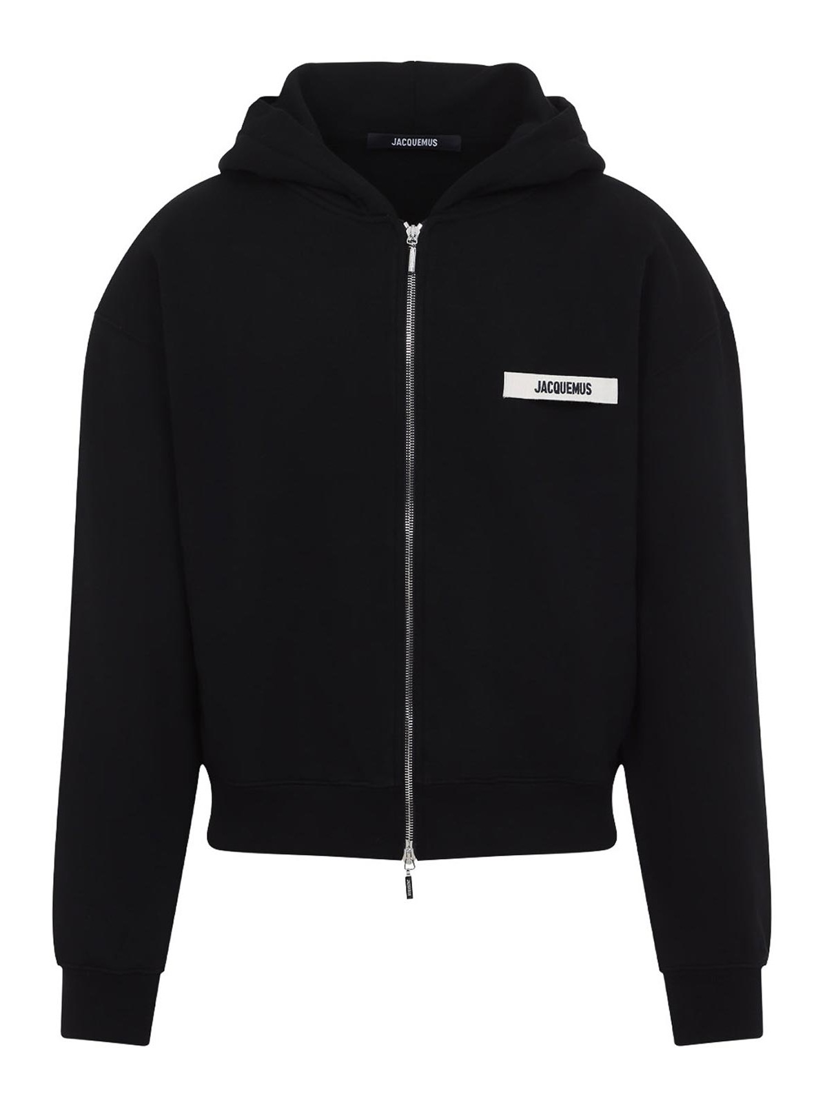Jacquemus Le Hoodie Gros Grain Zip-up Sweatshirt In Black