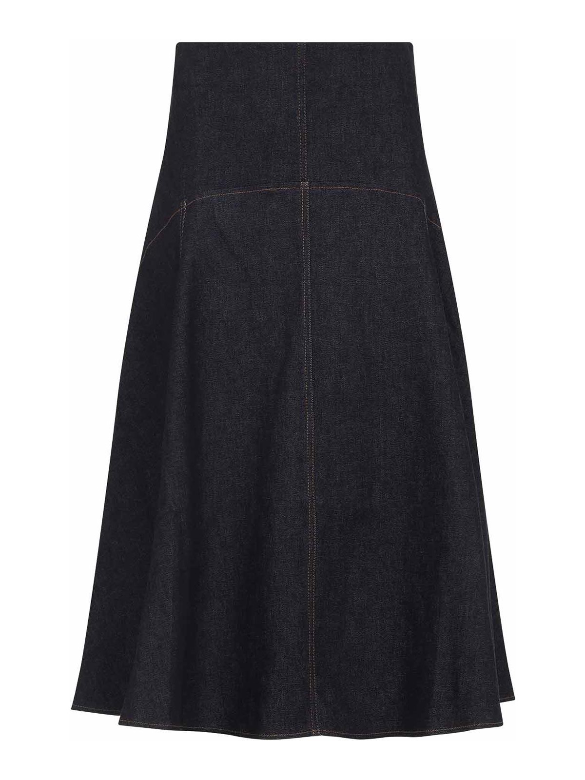 Jacquemus The Triangle De Nimes Flared Denim Skirt In Blue