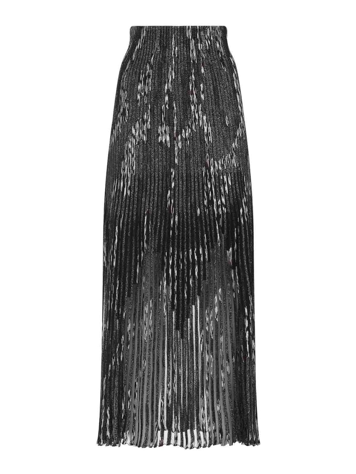 Missoni Patterned-jacquard Metallic-knit Midi Skirt In Brown