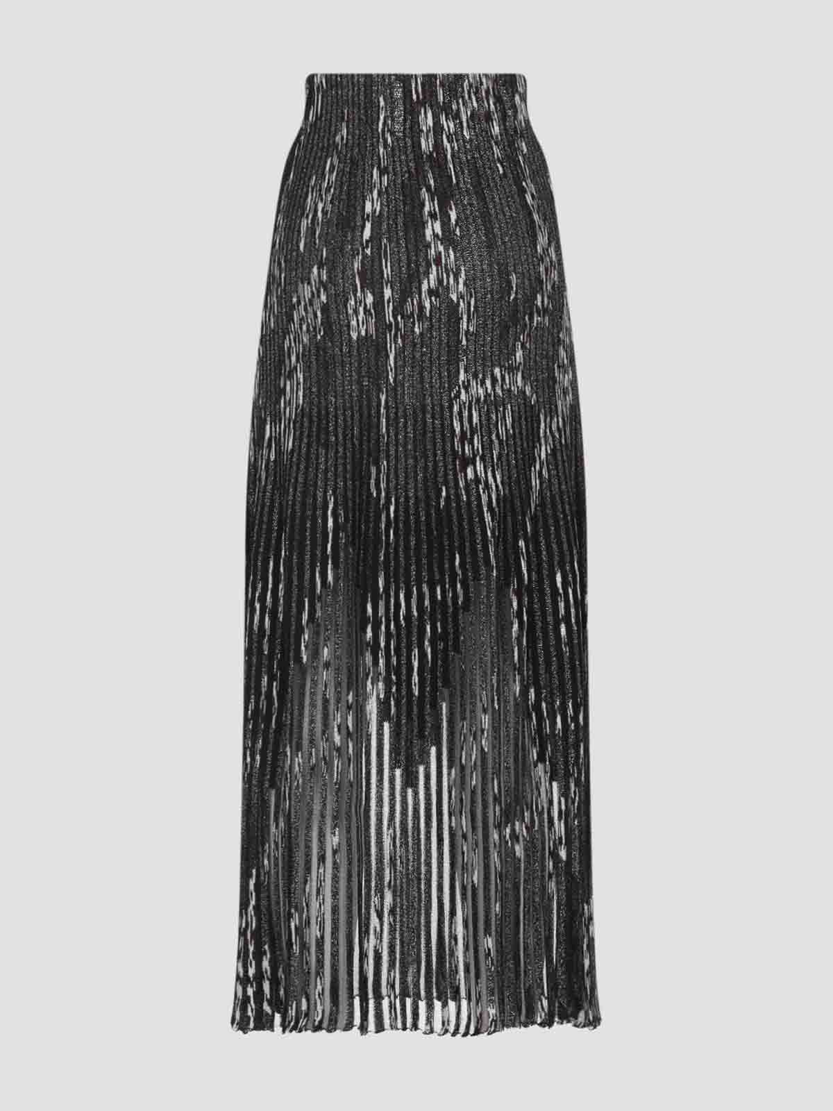 Missoni Patterned-jacquard Metallic-knit Midi Skirt In Brown
