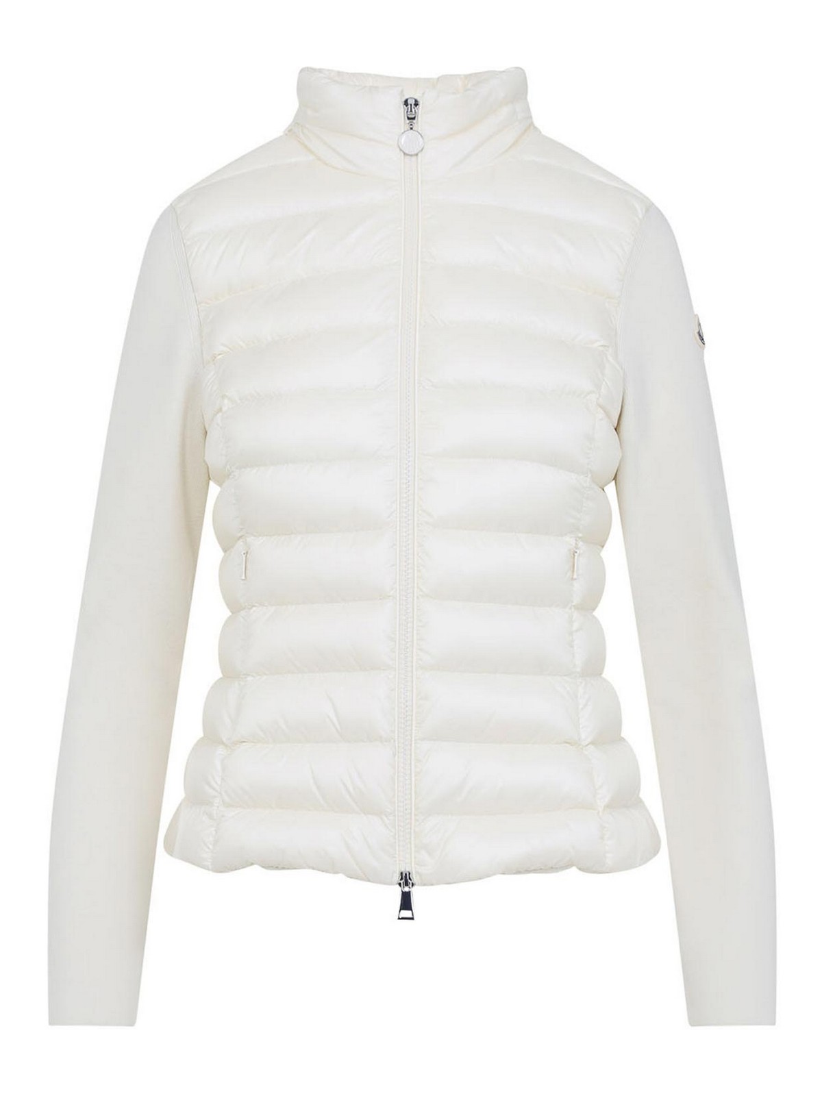 Moncler Quilted Wool Jacket Feather Insert In White