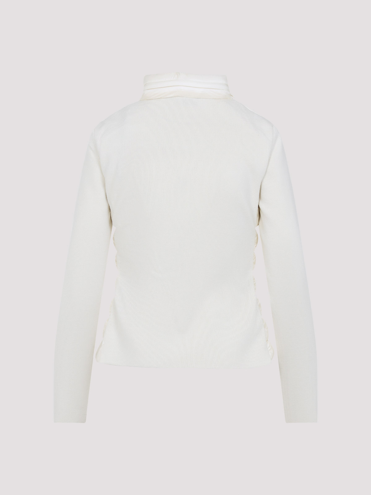 Moncler Quilted Wool Jacket Feather Insert In White