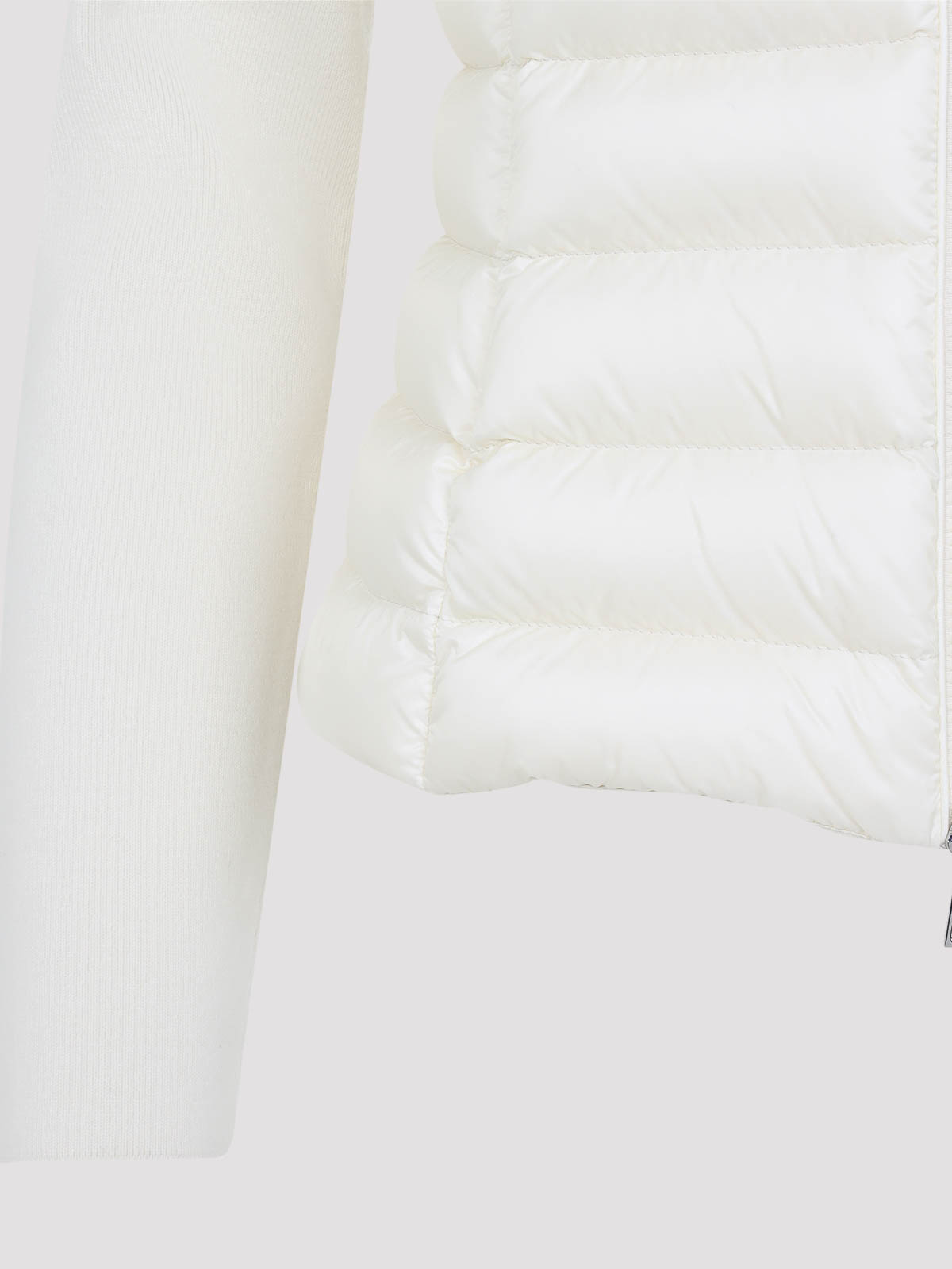 Moncler Quilted Wool Jacket Feather Insert In White