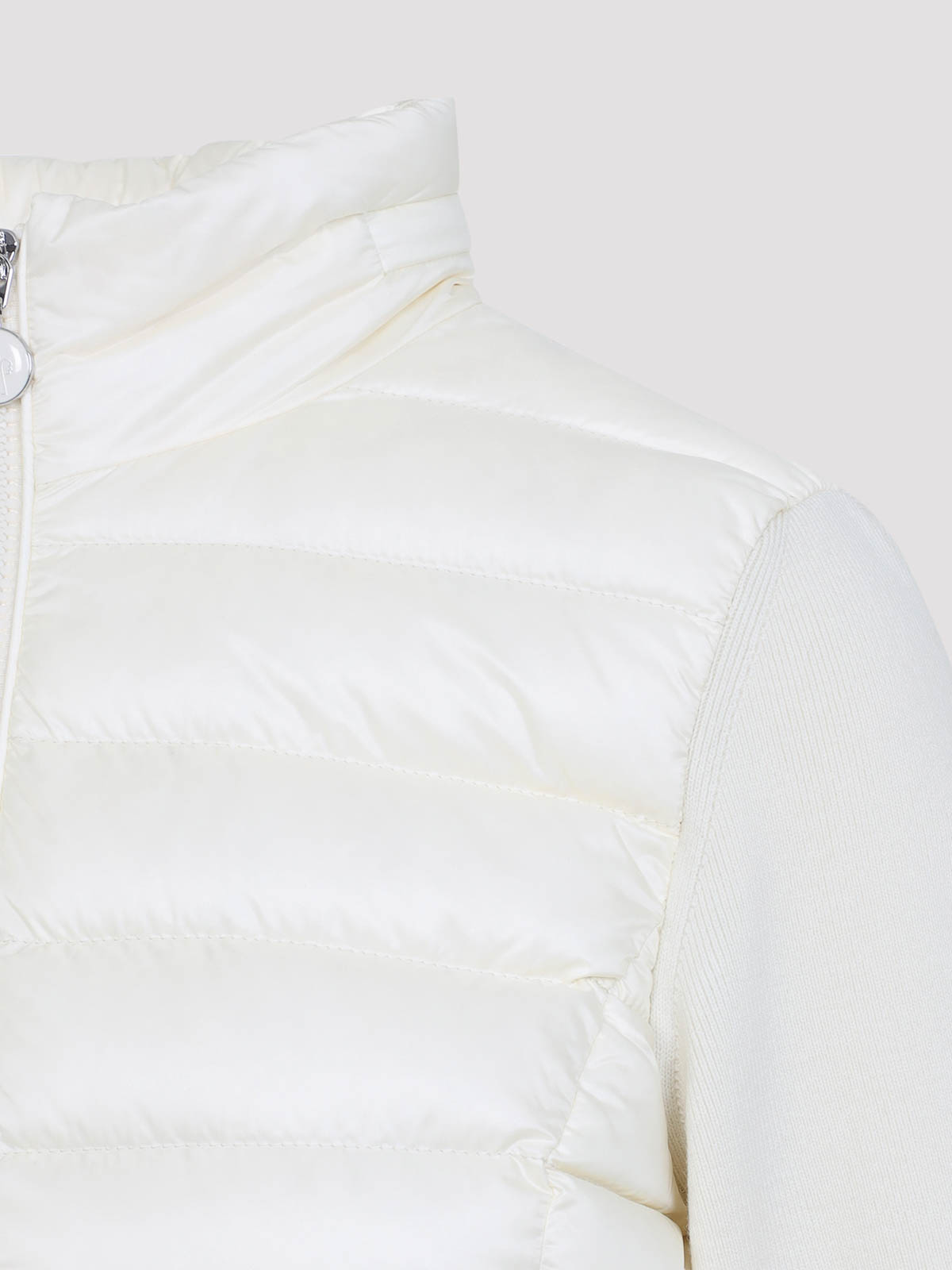 Moncler Quilted Wool Jacket Feather Insert In White