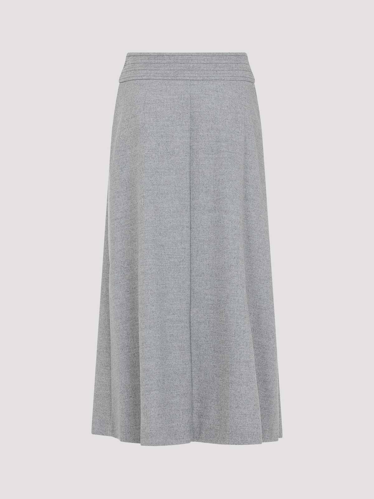 Jupe Midi Paysanne Femme - BM Casual - Gris Coton - Taille XS - Taille élastique