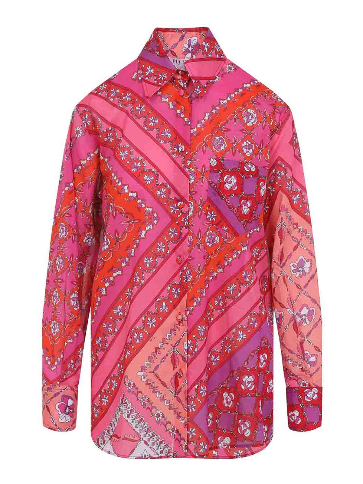 Pucci Geometric And Floral Pattern Shirt In Multi