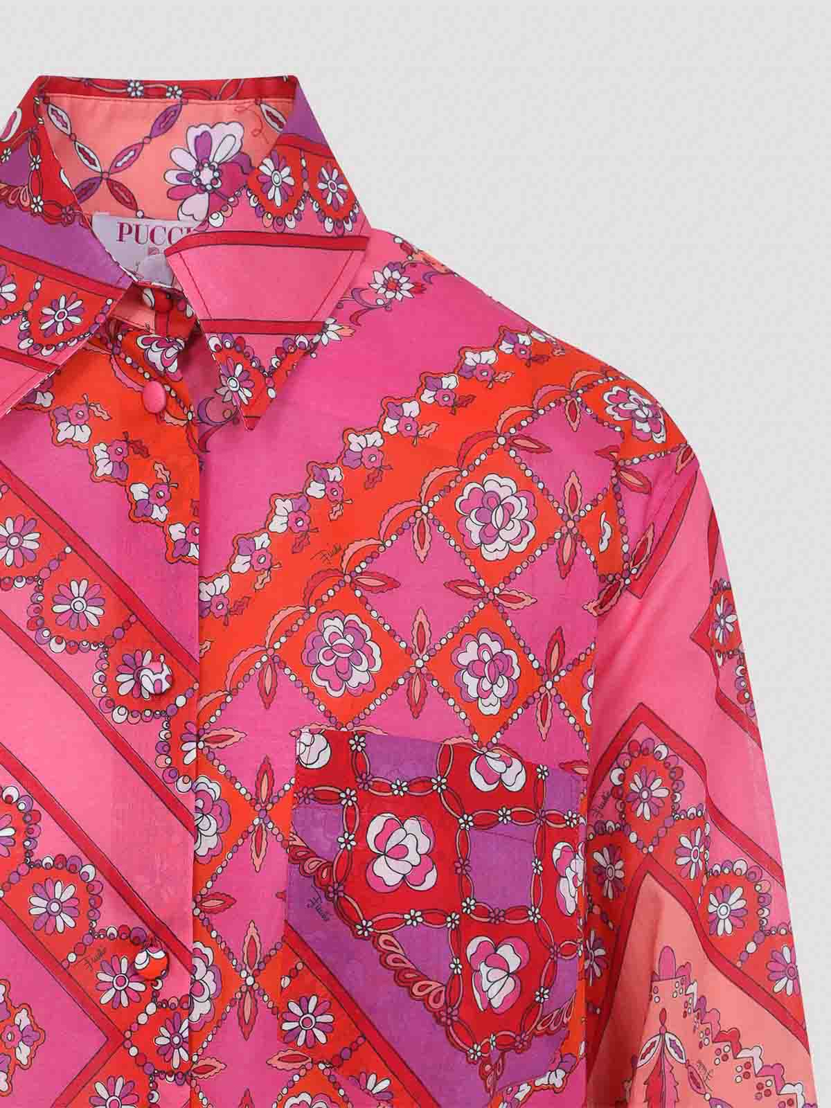 Pucci Geometric And Floral Pattern Shirt In Multi