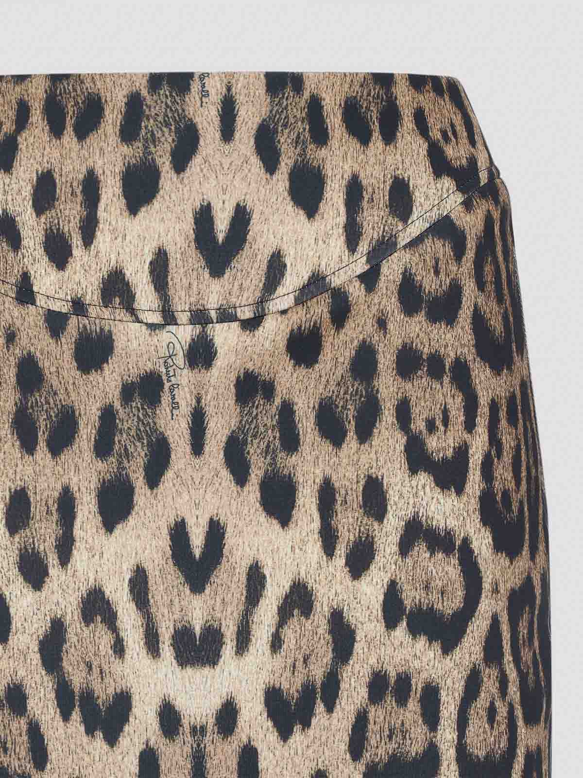 Roberto Cavalli Animalier Stretch Fabric Pencil Skirt In Neutral