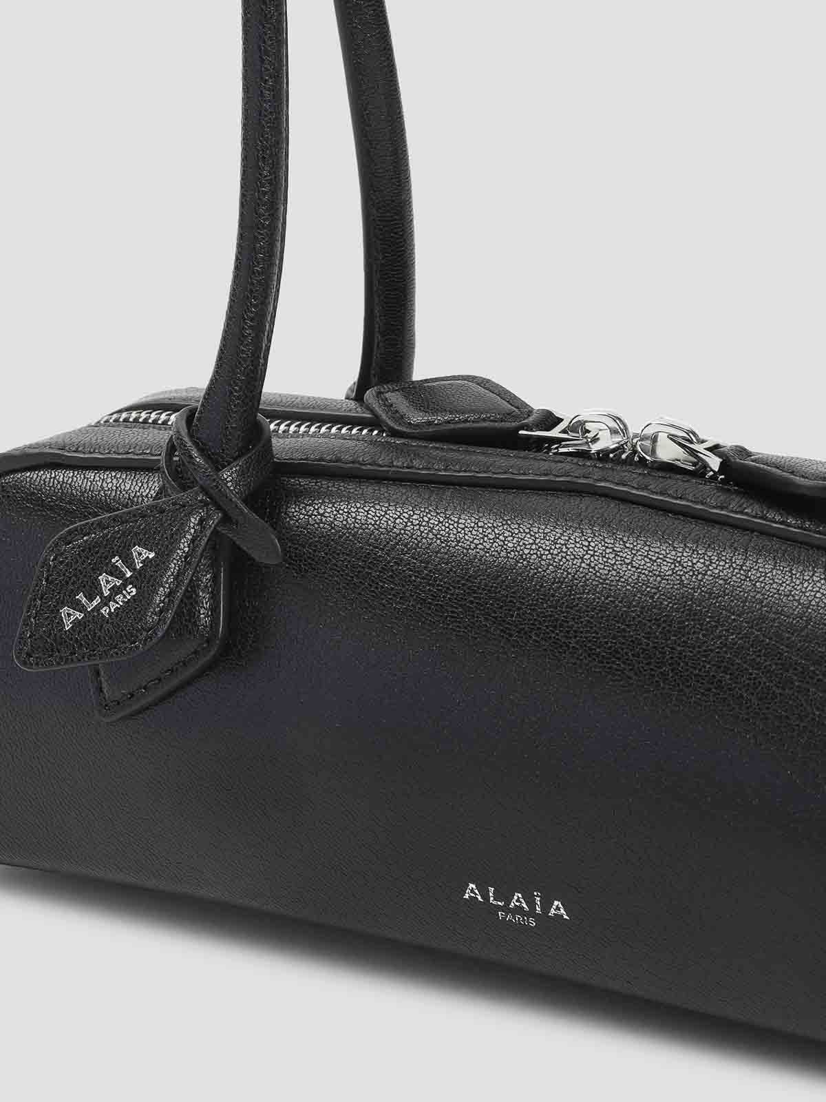 Alaïa Rectangular Black Shoulder Bag In Smooth Goat Leather In Black