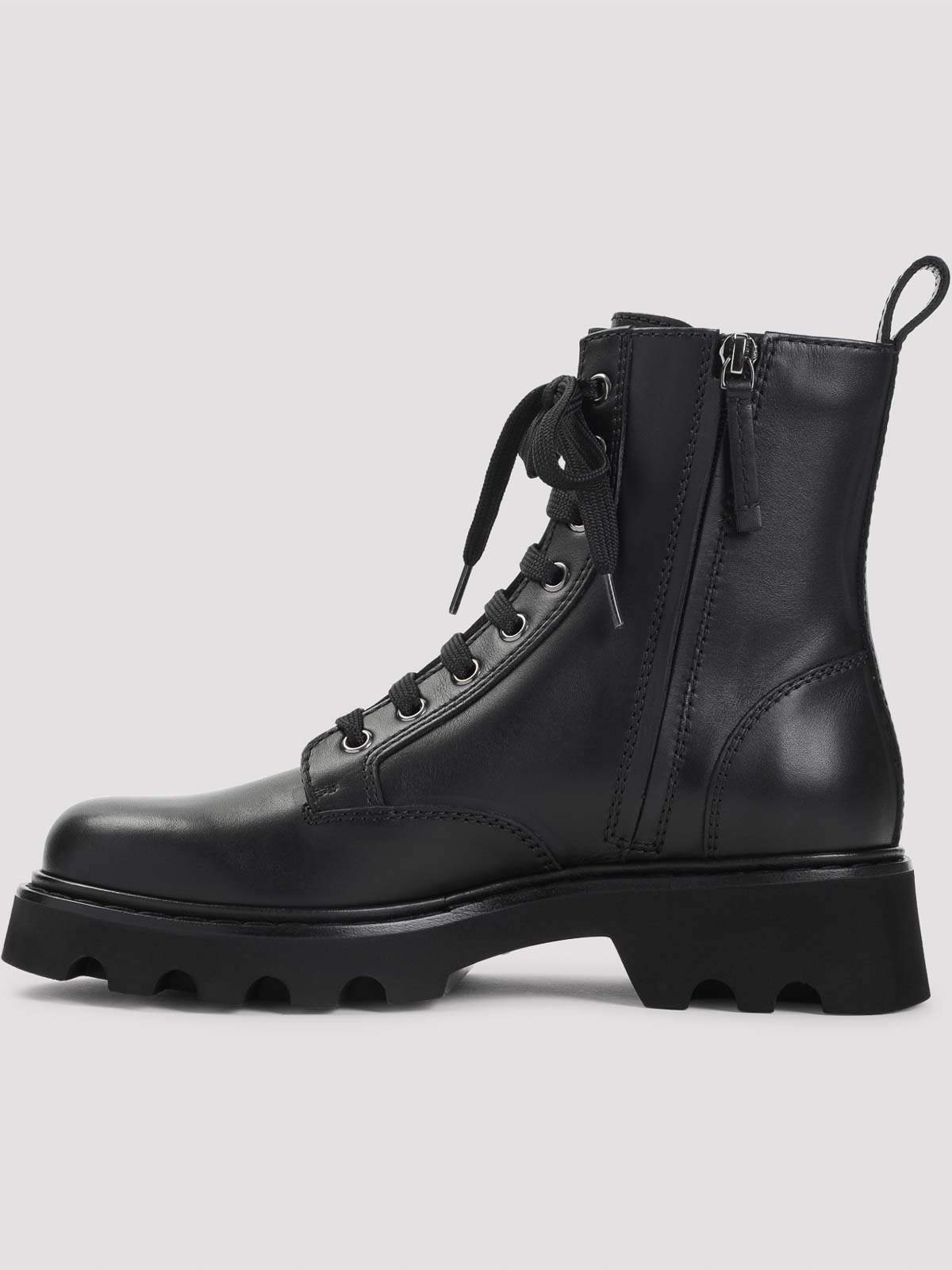 Roger Vivier 20mm Viv Rangers Leather Combat Boots In Black