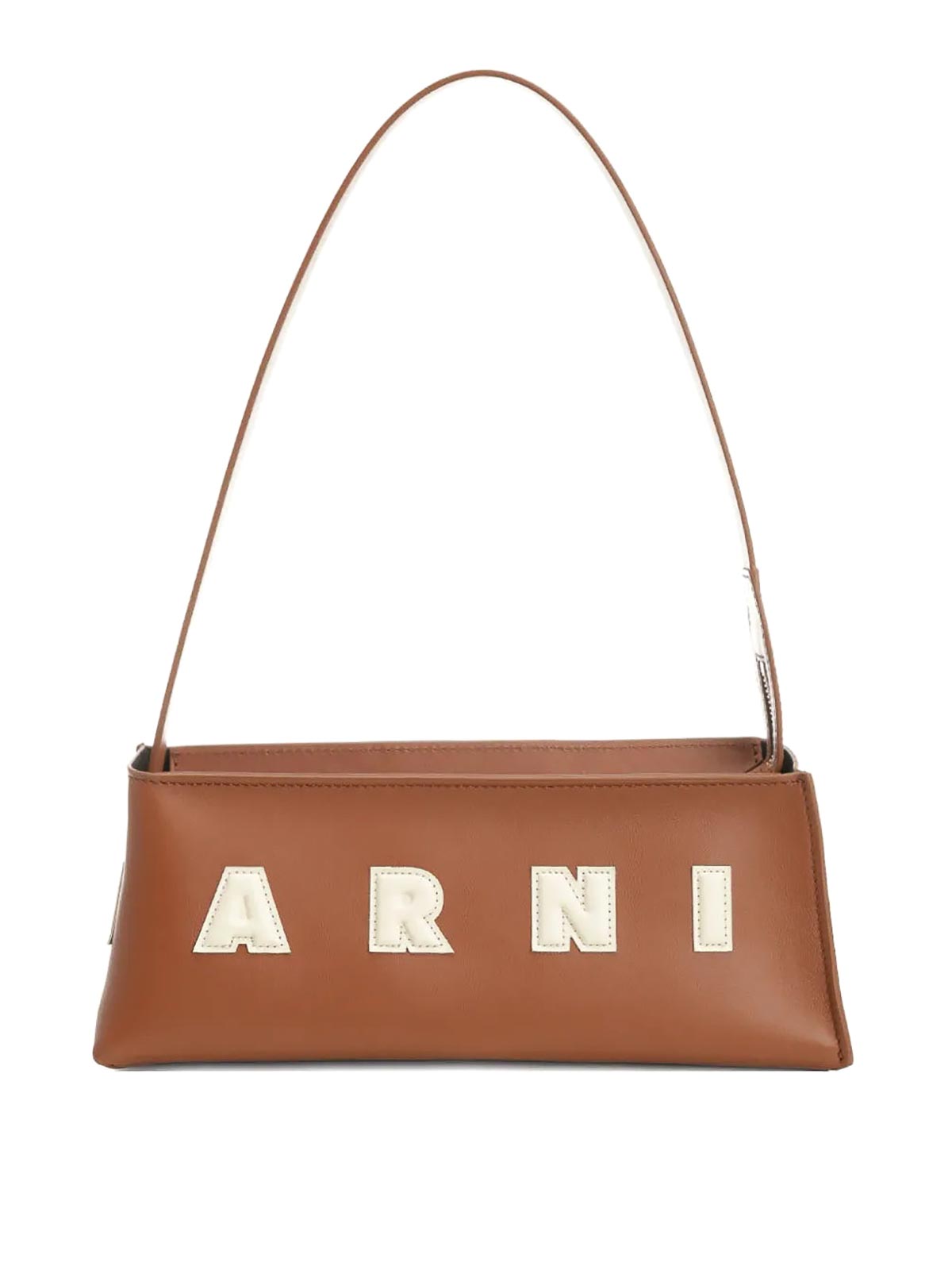 Marni Leather Logo Bag In Brown