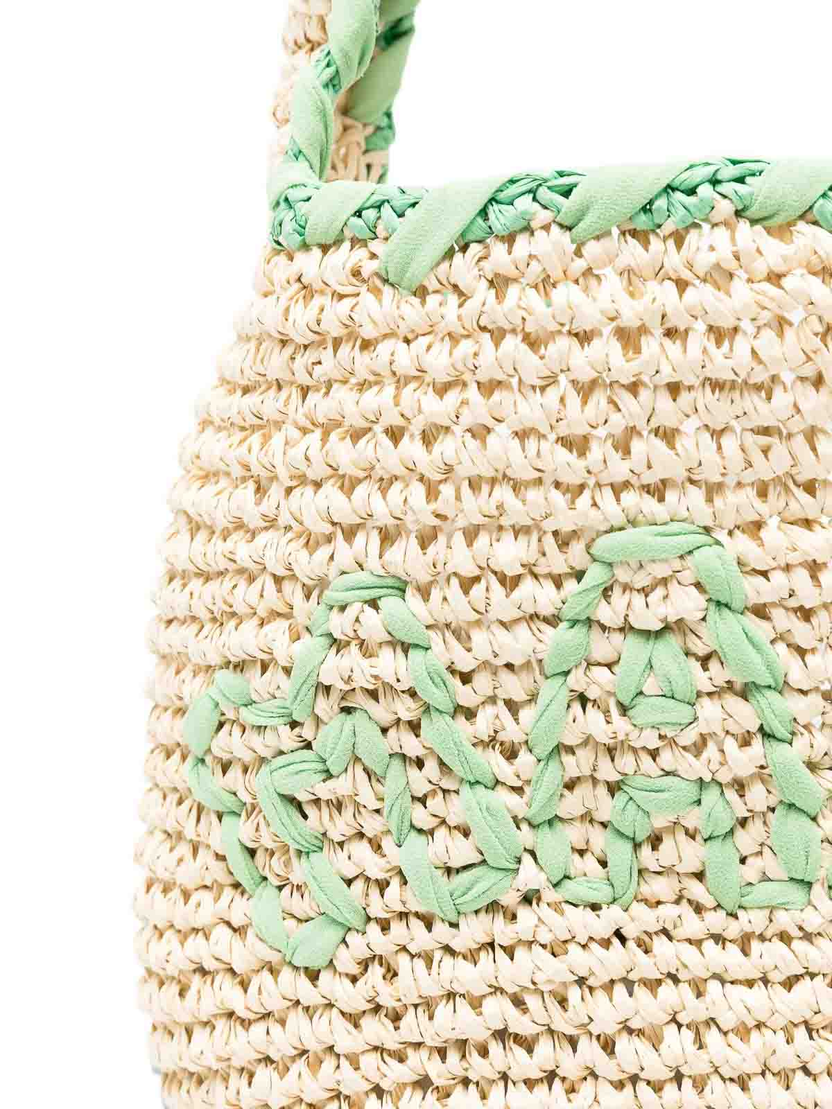Marni Nassa Small Borsa Green Logo In Green