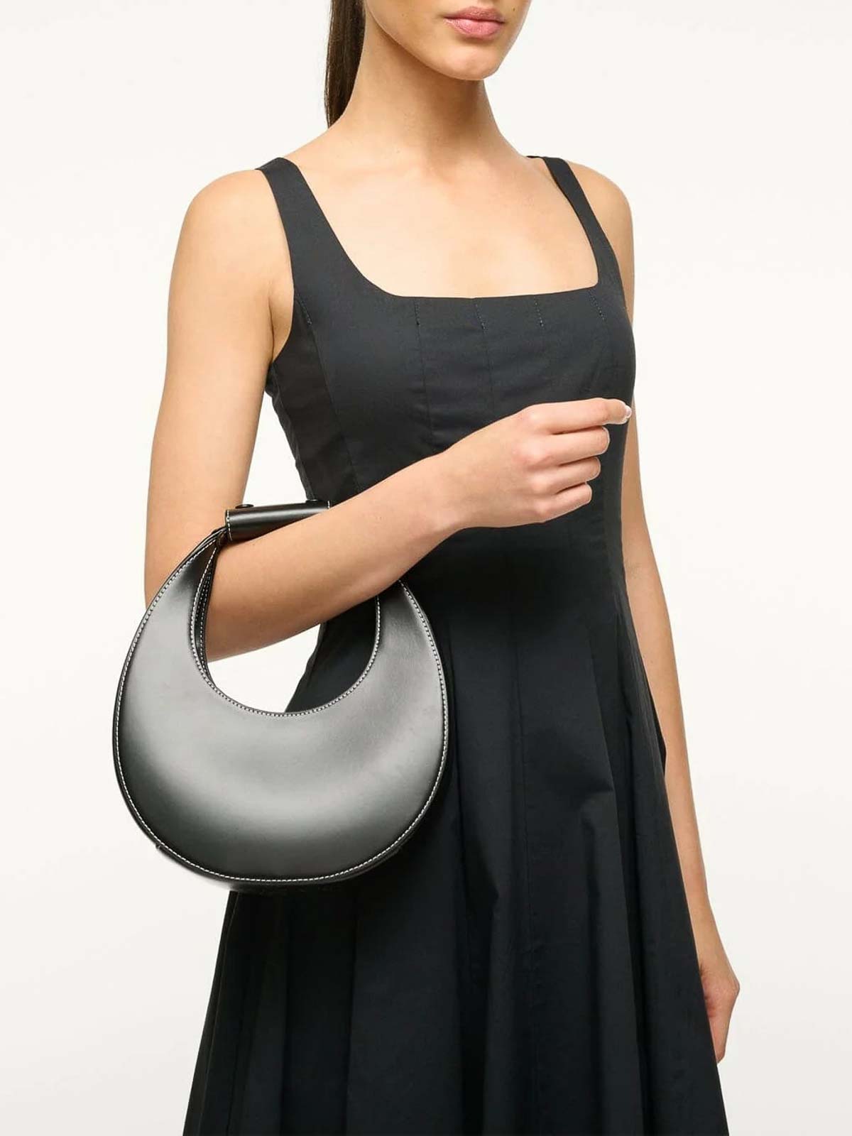Staud Moon Black Mini Bag In Black