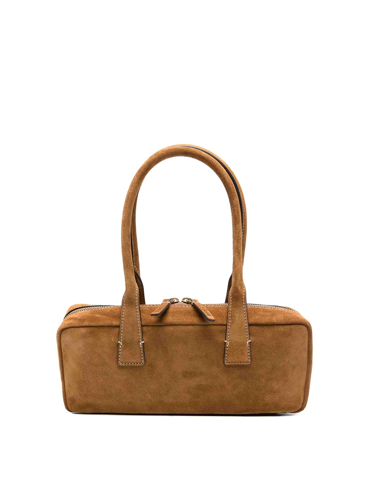 Staud Smooth Leather Shoulder Bag With Double Handles In Sand