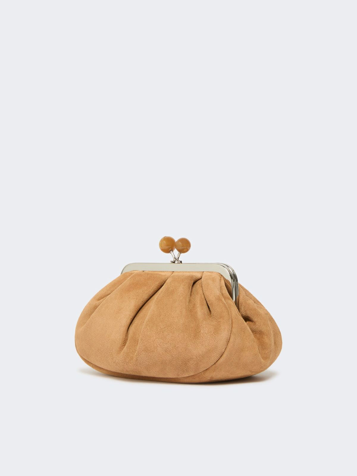 Weekend Max Mara Omens Brown Small Suede Pasticcino Clutch Bag In Brown