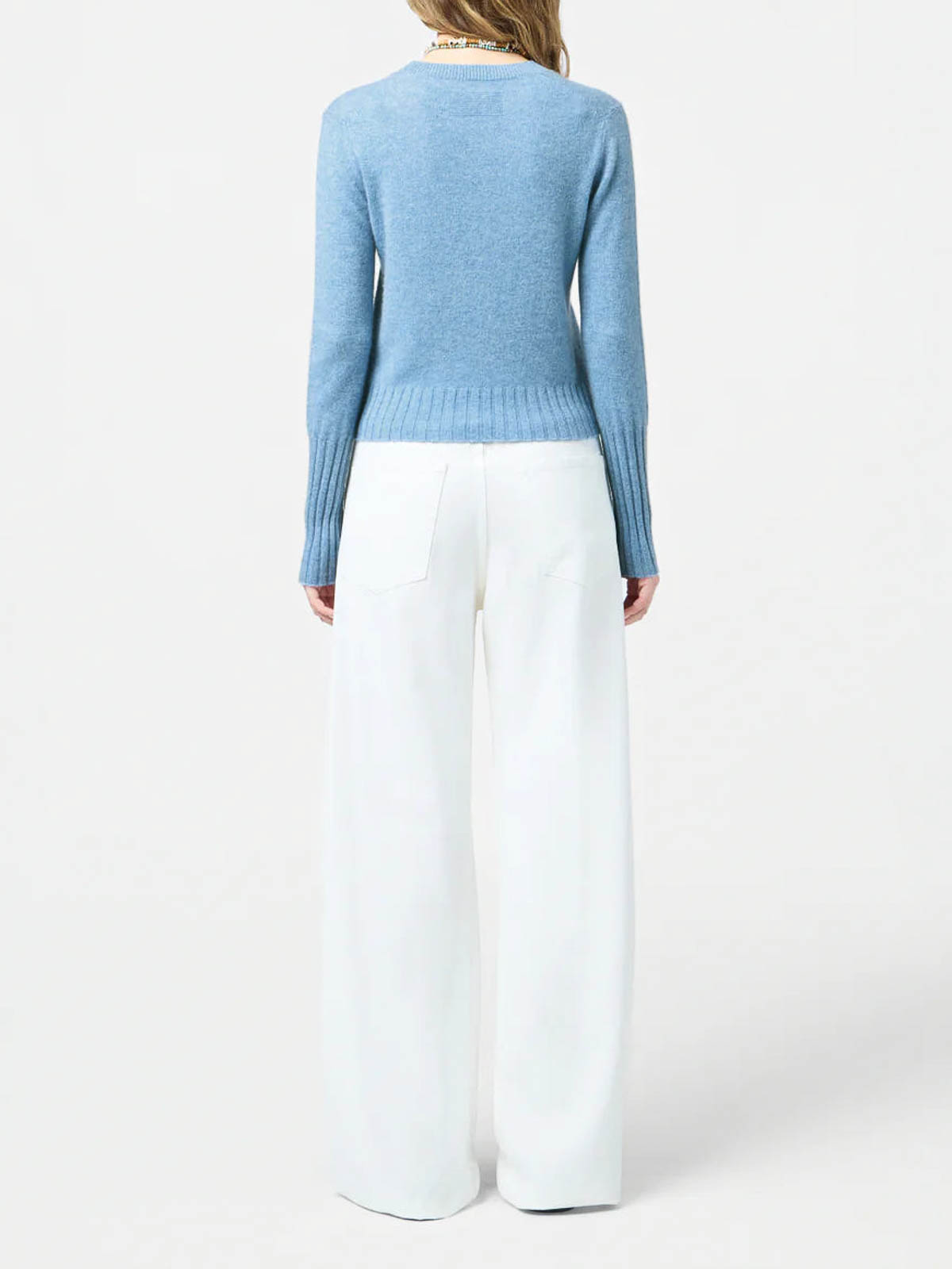 Guest In Residence Cashmere Shrunken Crewneck Sweater In Blue