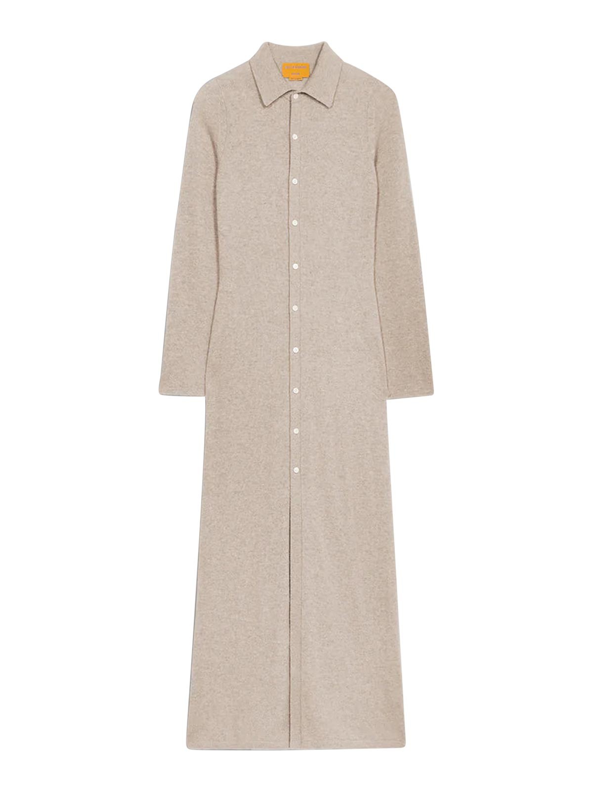 Guest In Residence Cashmere Buttoned-front Shirt Midi Day Dress In Brown