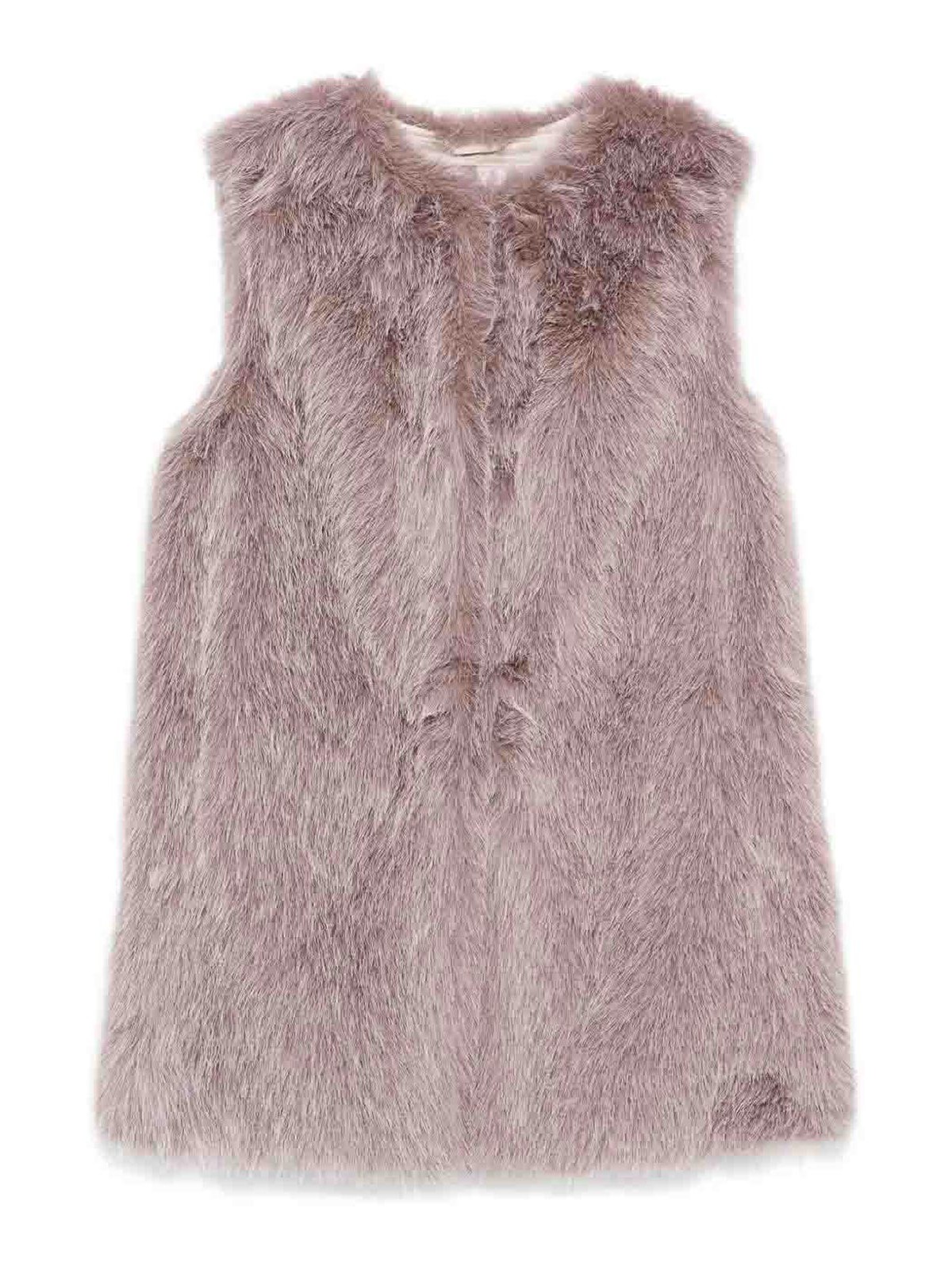 Herno Resort Vest In Fullness Faux Fur In Purple