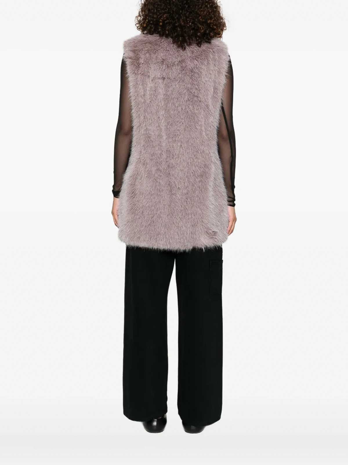 Herno Resort Vest In Fullness Faux Fur In Purple