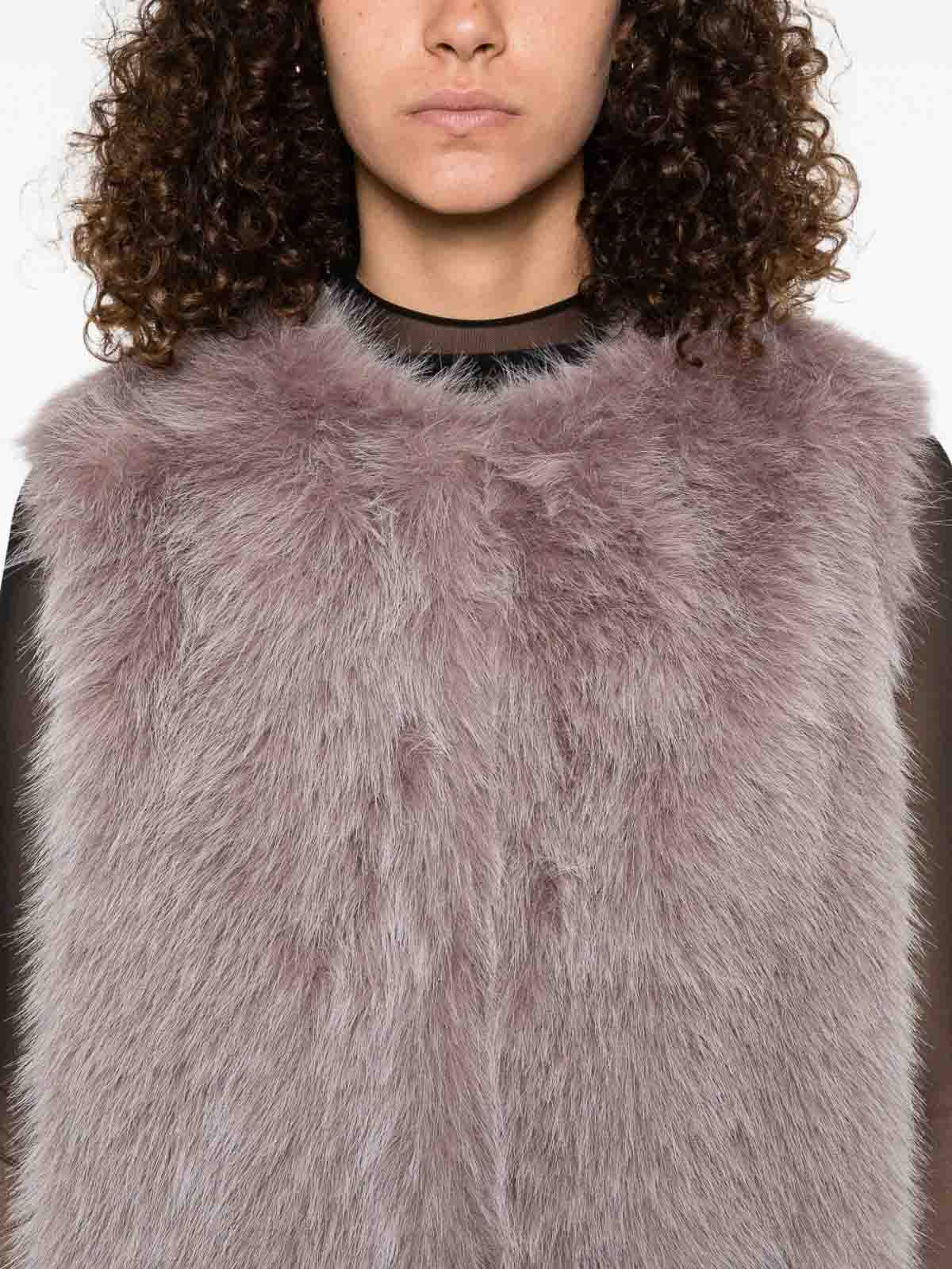 Herno Resort Vest In Fullness Faux Fur In Purple
