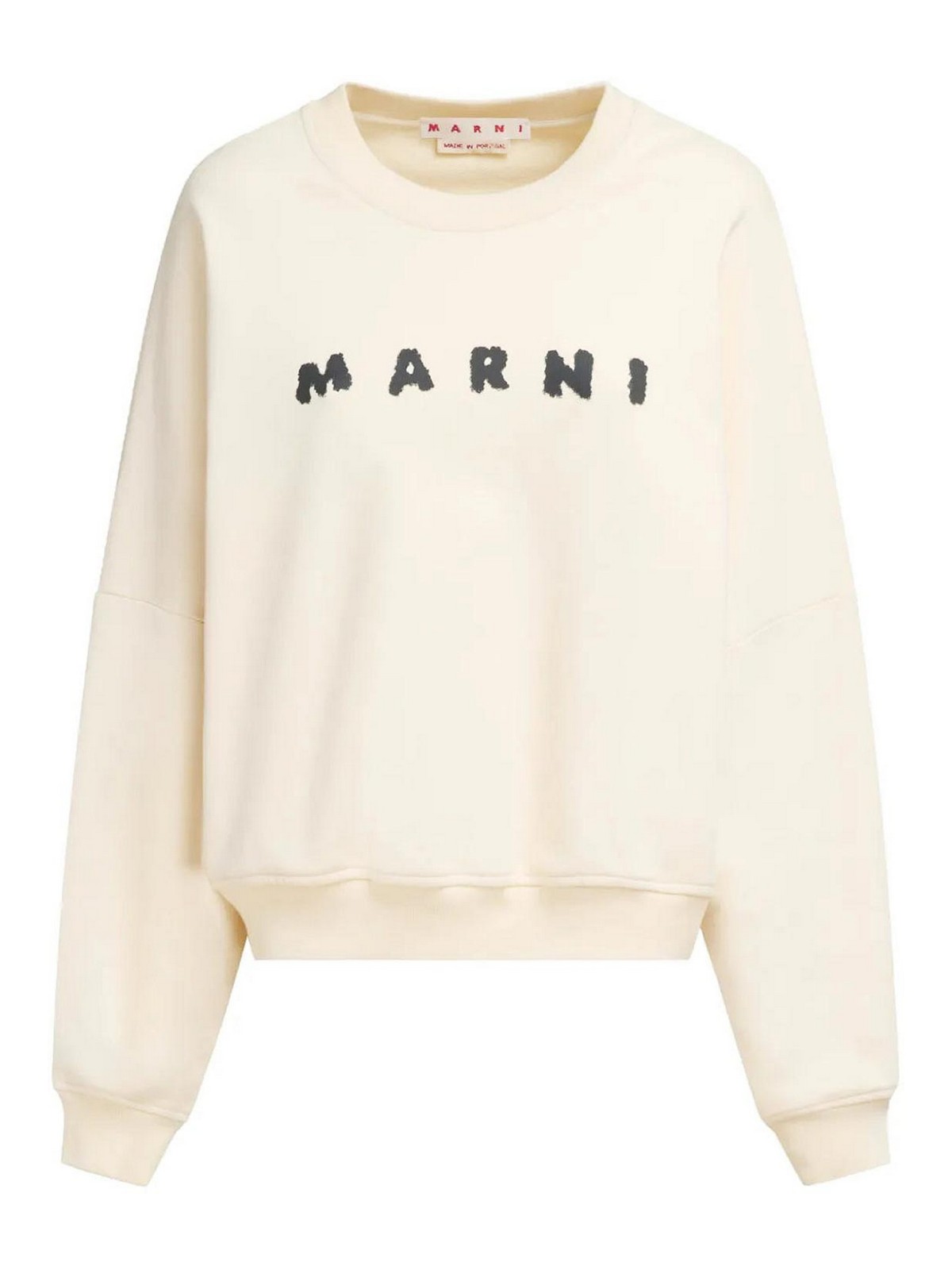 Marni Oversized Long Sleeve Crew Neck Sweatshirt In Neutral