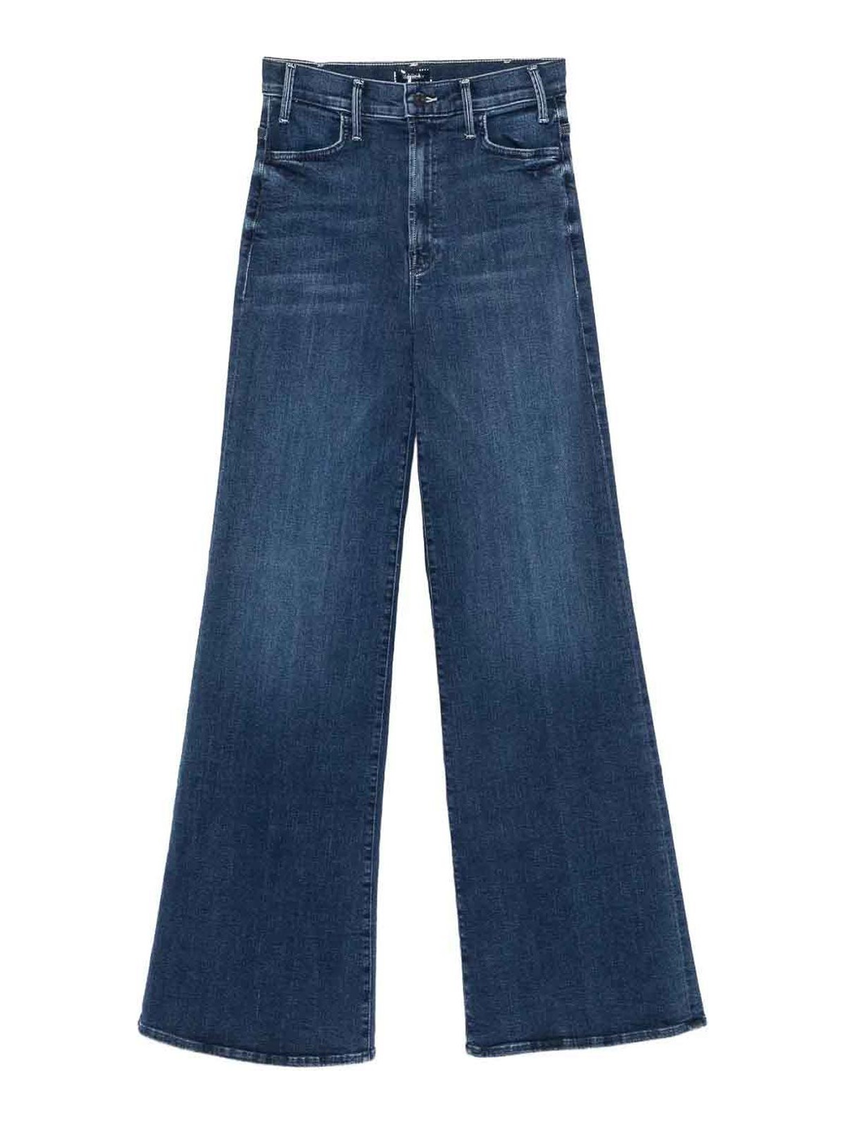 Mother The Hustler Roller Sneak Denim Jeans In Blue