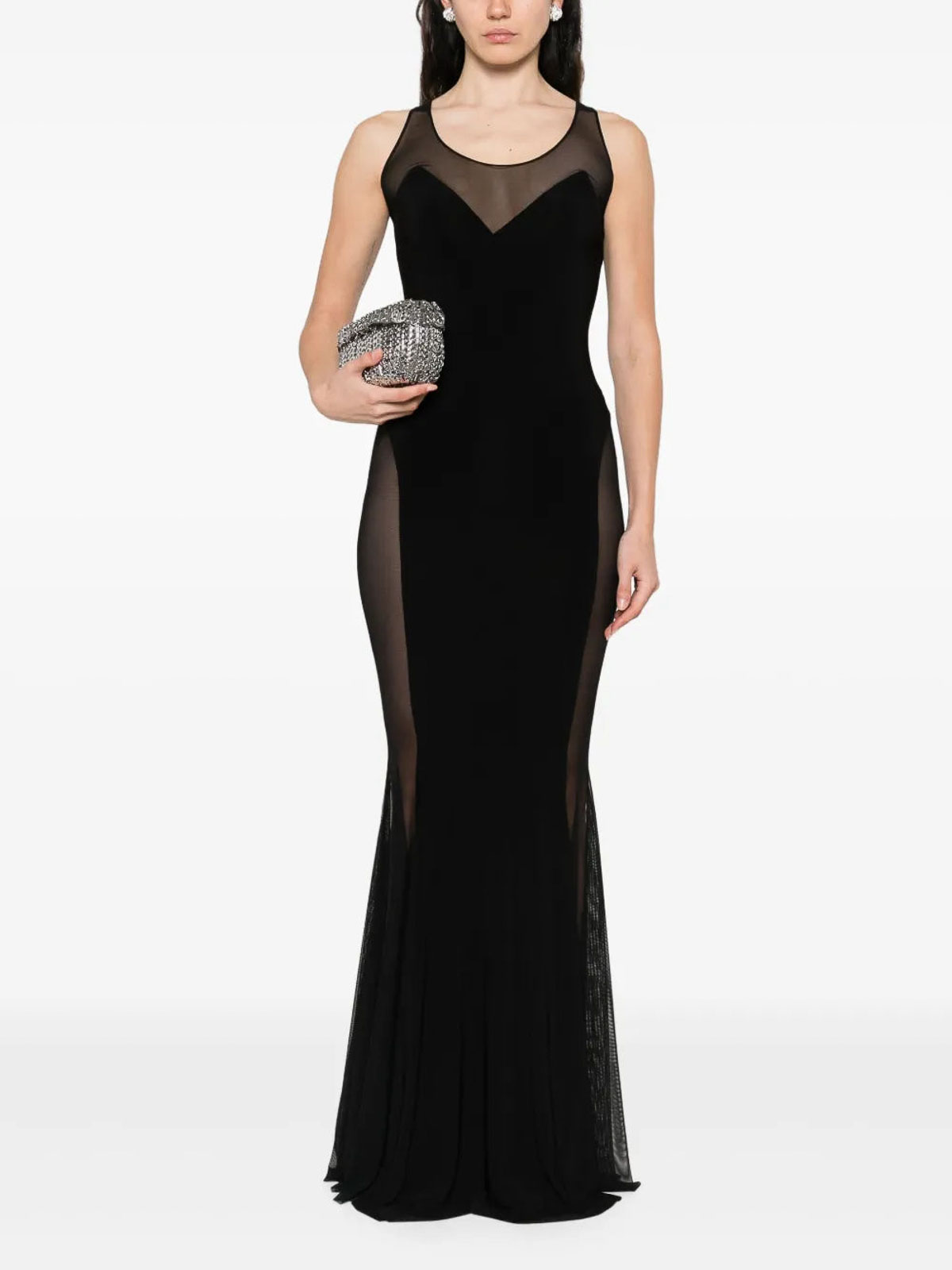 Norma Kamali Sleeveless Black Scoop Neck Dress In Black