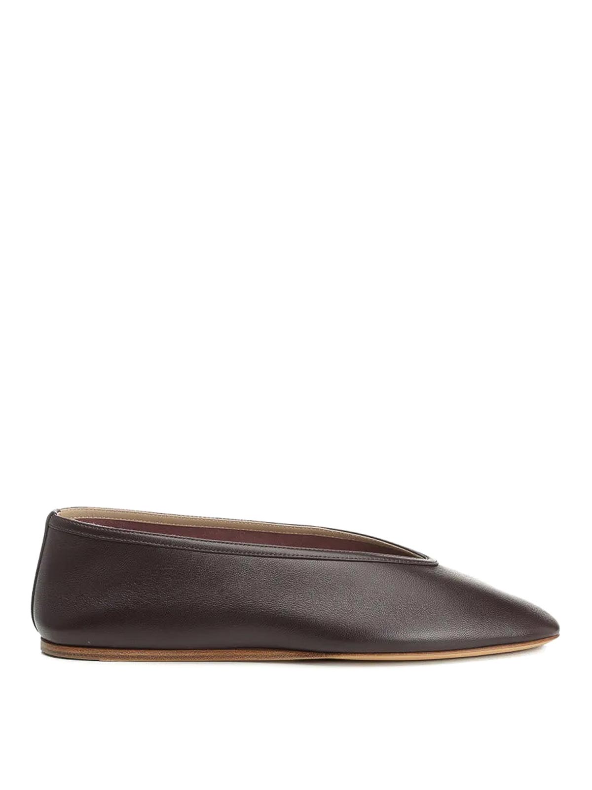 Le Monde Beryl Luna Calfskin Ballerina Flats In Brown