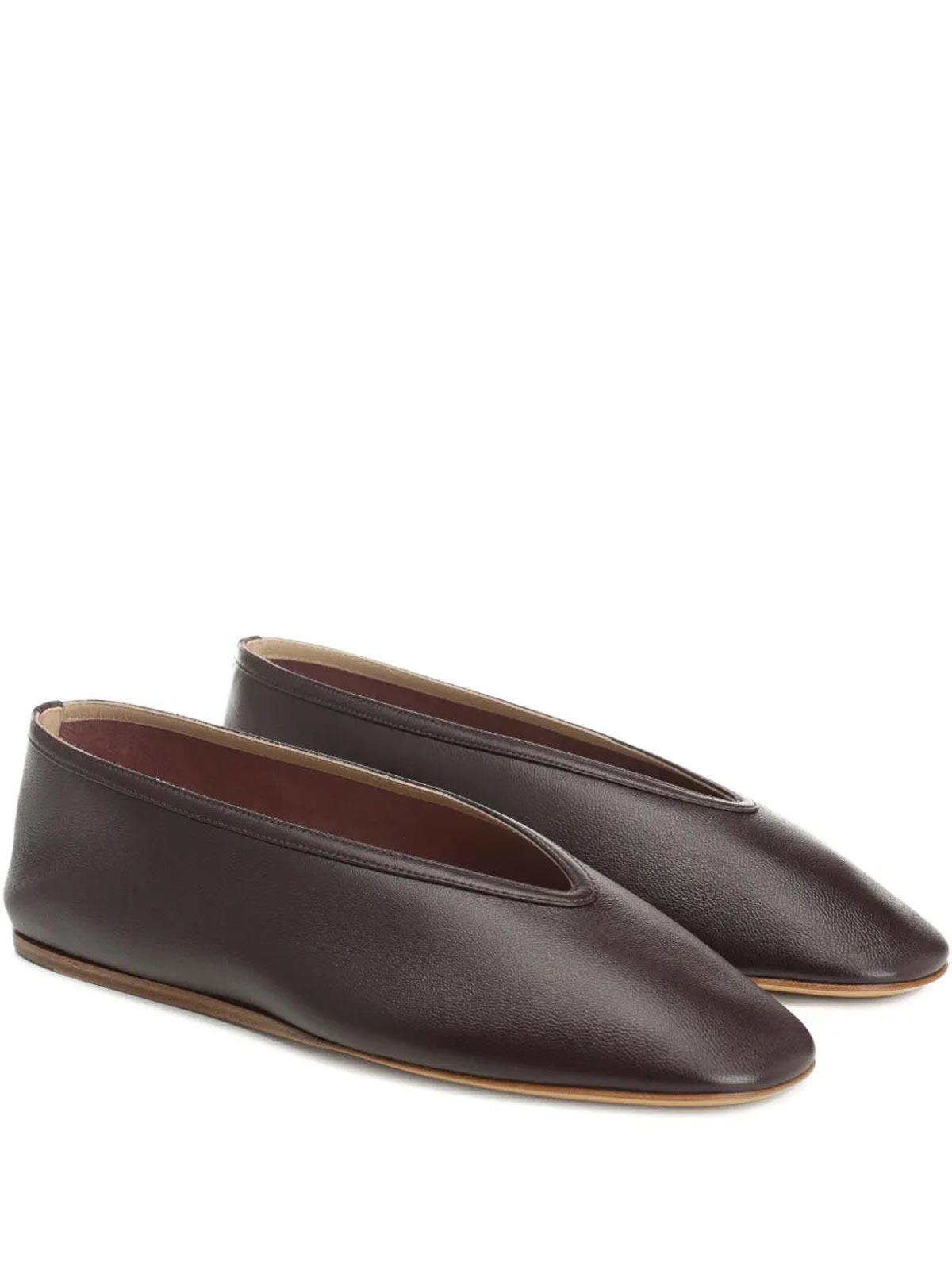 Le Monde Beryl Luna Calfskin Ballerina Flats In Brown