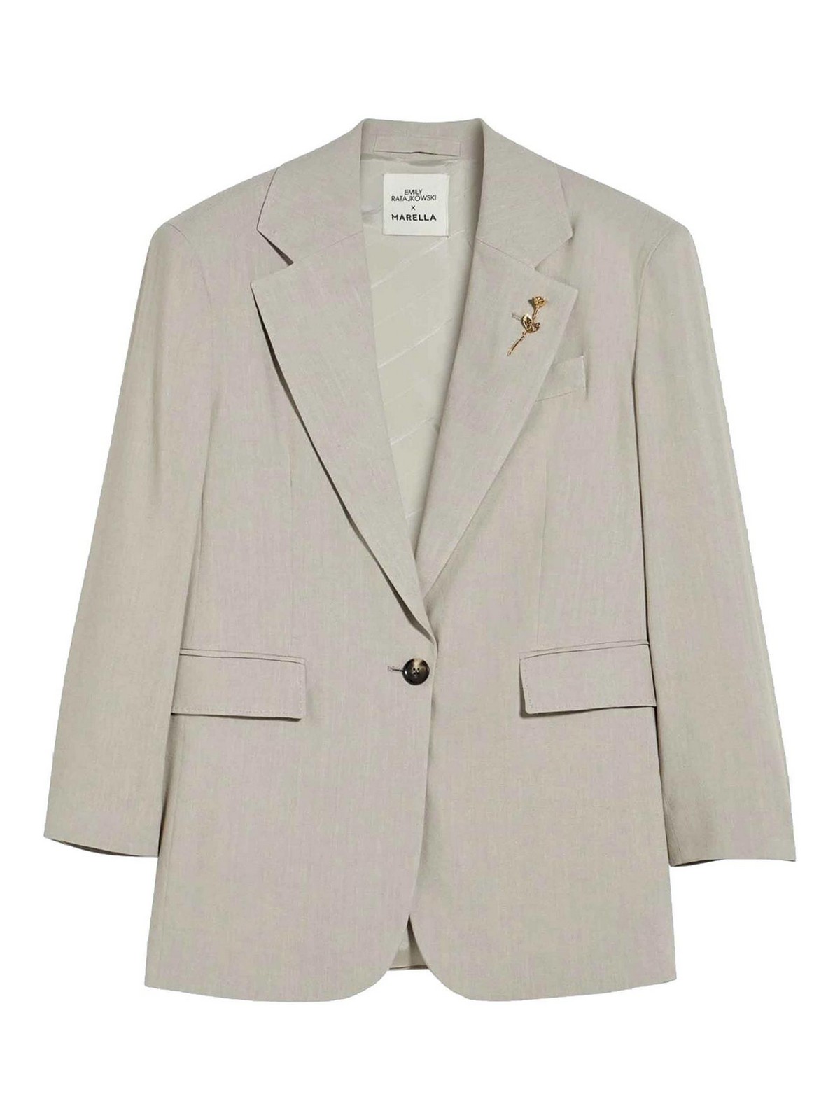 Marella X Emily Ratajkowski Over Blazer In Neutral