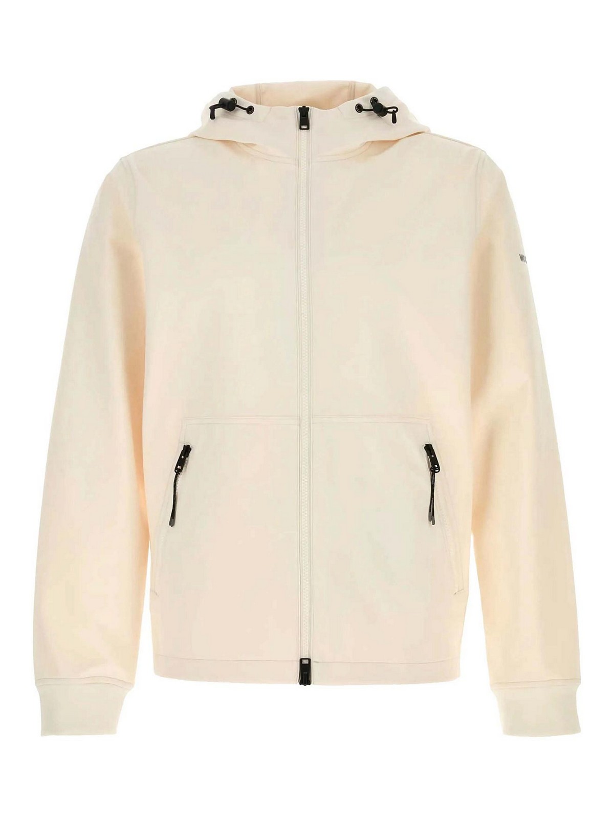Woolrich Soft Shell Full-zip Hoodie In Neutral