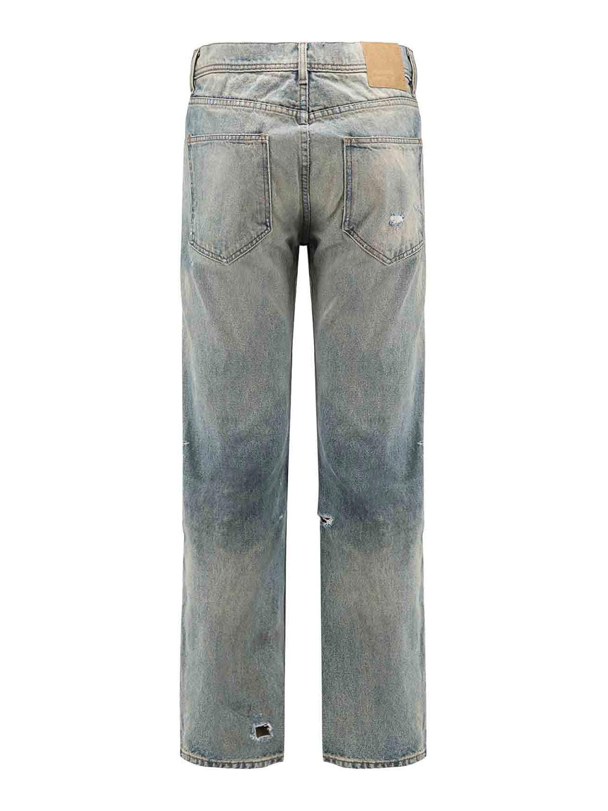 Enfants Riches Deprimes Straight Leg Jeans With Destroyed Effect In Blue