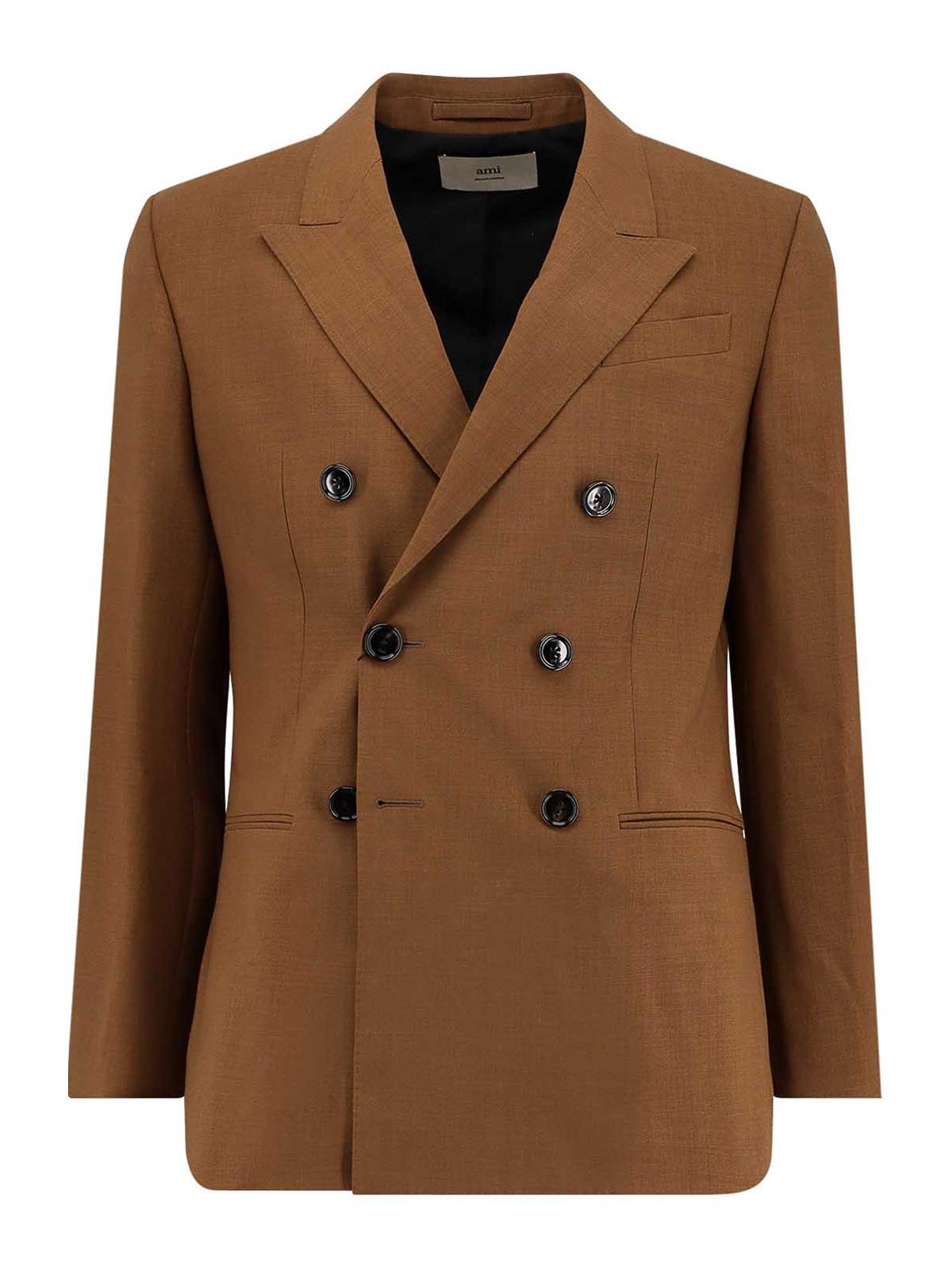 Ami Alexandre Mattiussi Ami Paris Men Double-breasted Blazer In Brown